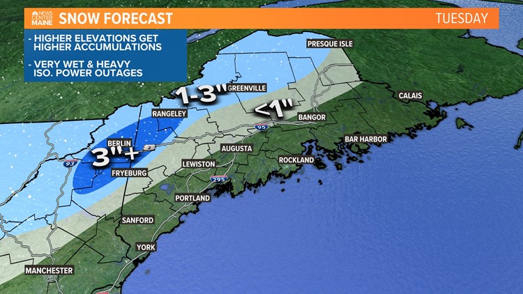 Rain, wind, and snow likely in Maine on Tuesday