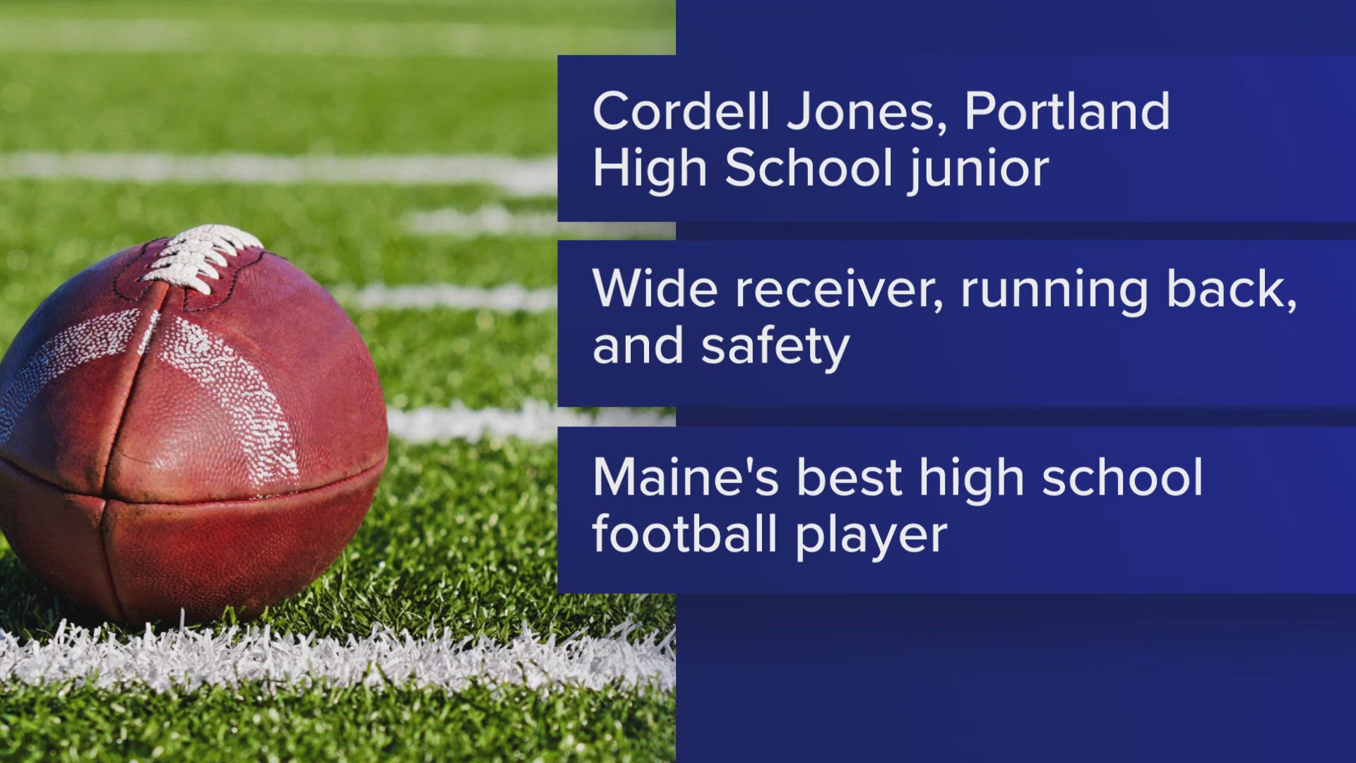 Cordell Jones, a junior, was named the 2024-25 Gatorade Maine Football Player of the Year. He's the fourth Portland High School student to receive this recognition.