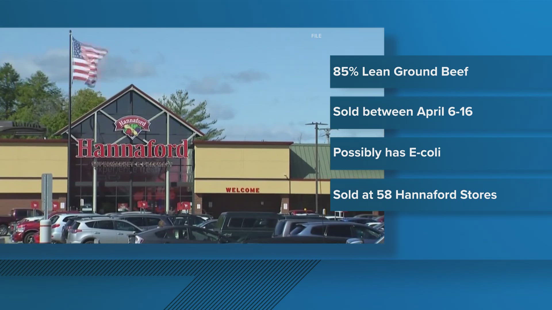 The recall extends to select Hannaford stores in Maine, New Hampshire, and Massachusetts.