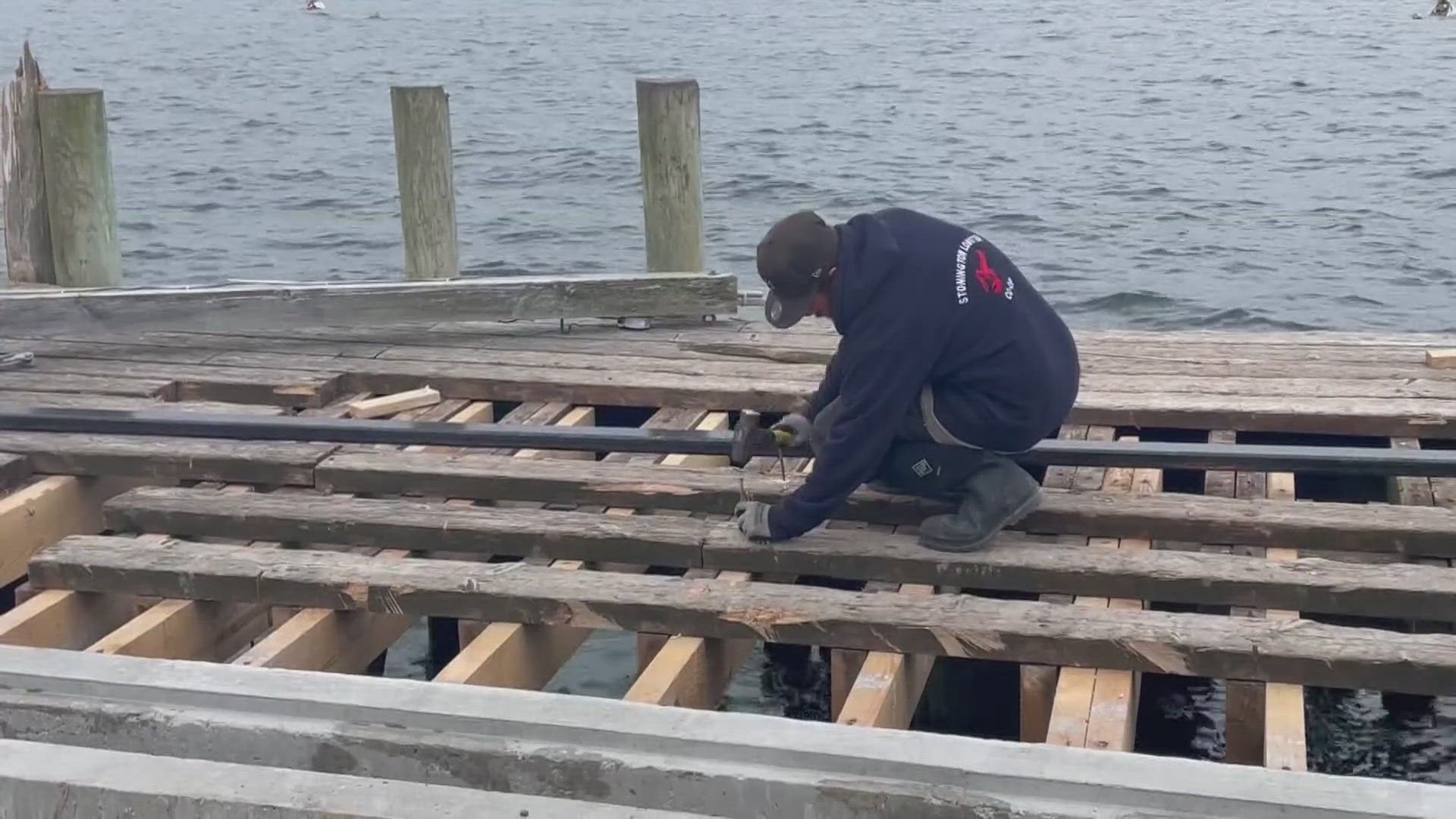 Workers in the lobster industry are scrambling to make out-of-pocket repairs to piers and other damaged property while they wait for state damage relief funding.