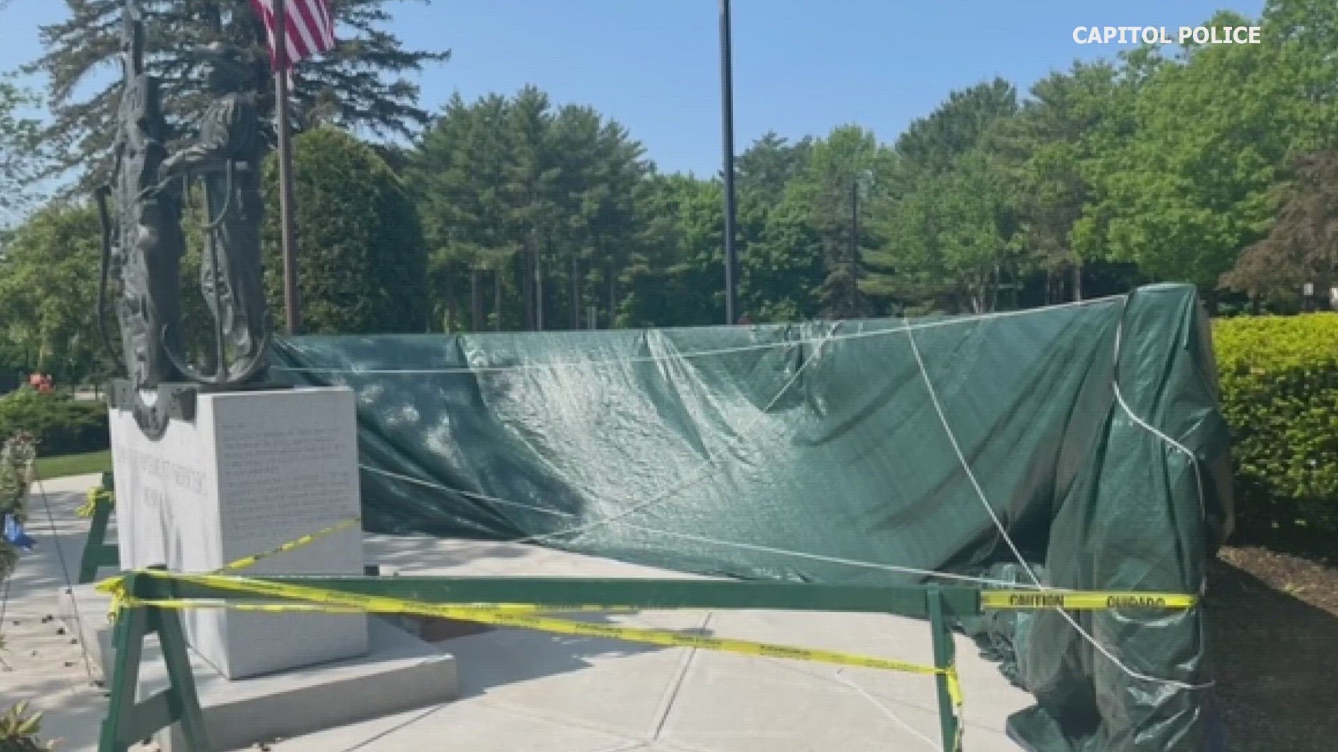 Maine Capitol Police is asking the public to share any information about reported vandalism at the Memorial in Augusta.