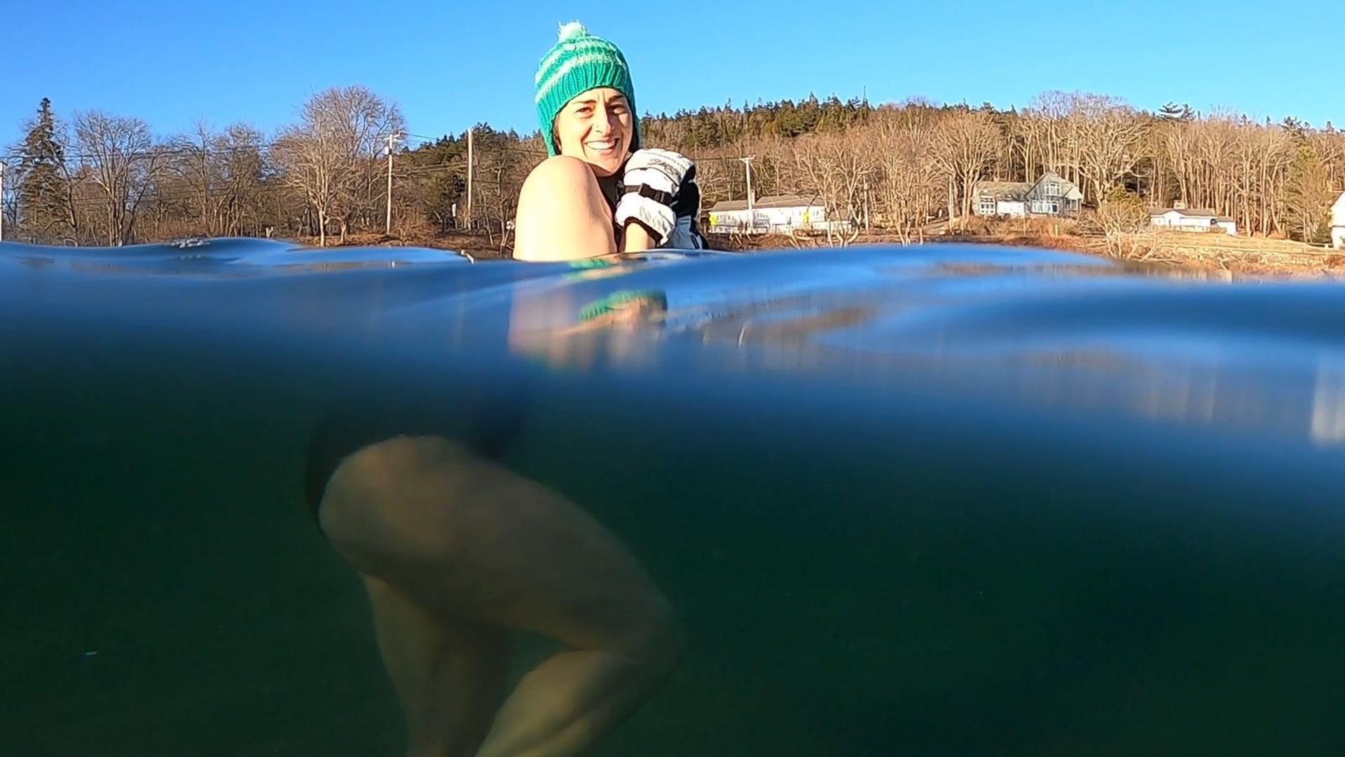 A group of women from Mount Desert Island has been swimming in the ocean or lake, every week since November as they practice cold water swimming.