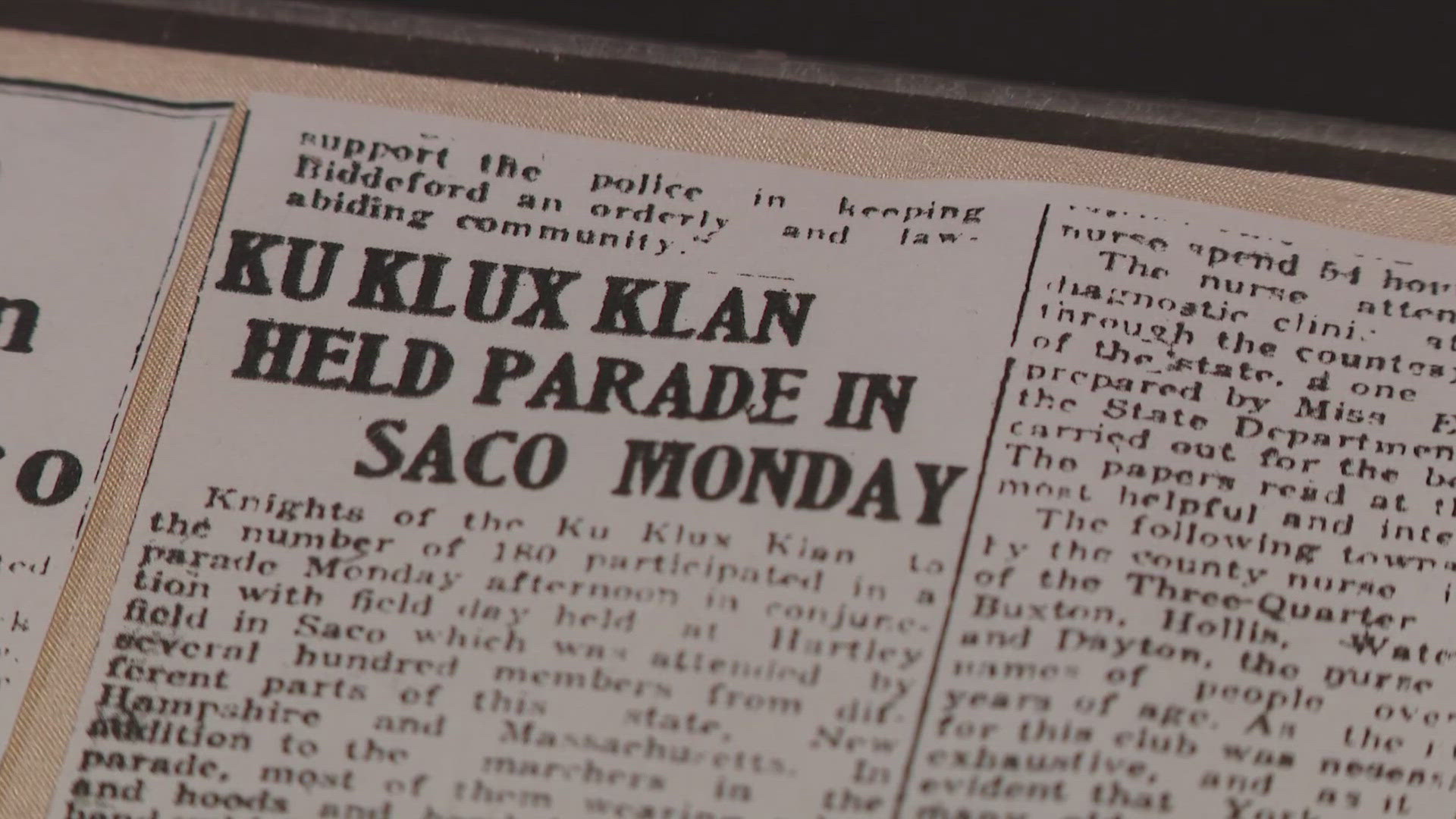 In 1924 a march, started in Saco, tried to cross into Biddeford but was turned away by Franco and Irish immigrants.