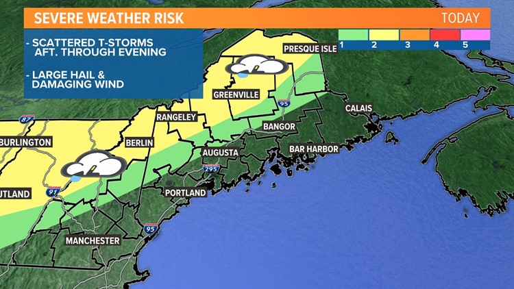 WEATHER UPDATE: Severe thunderstorm risk expanded in Maine