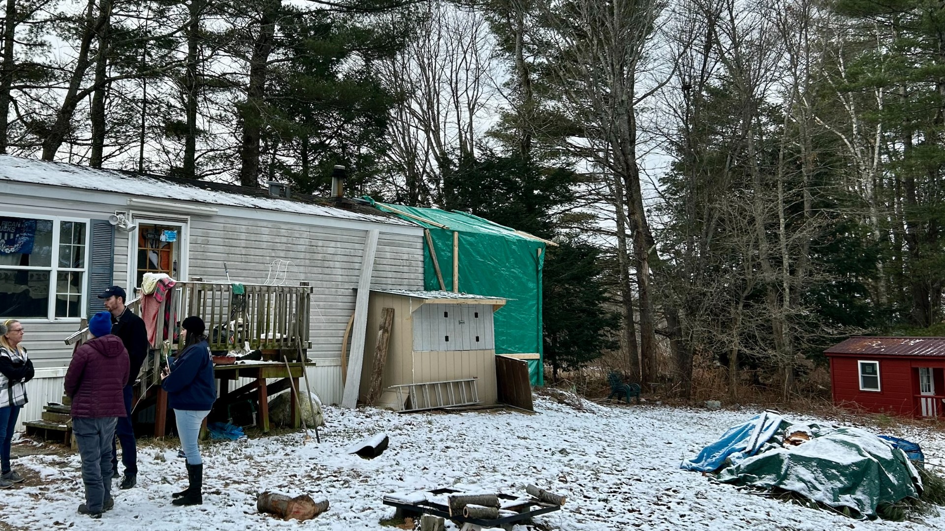 "I had just got to work, and my next-door neighbor texted me to let me know that the tree just went through my roof," a homeowner in Pittston said.