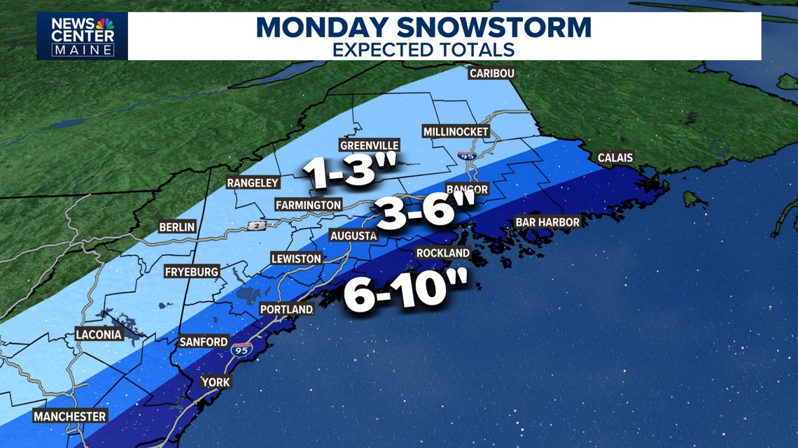 Nor'easter will bring snow, high winds to Maine Monday