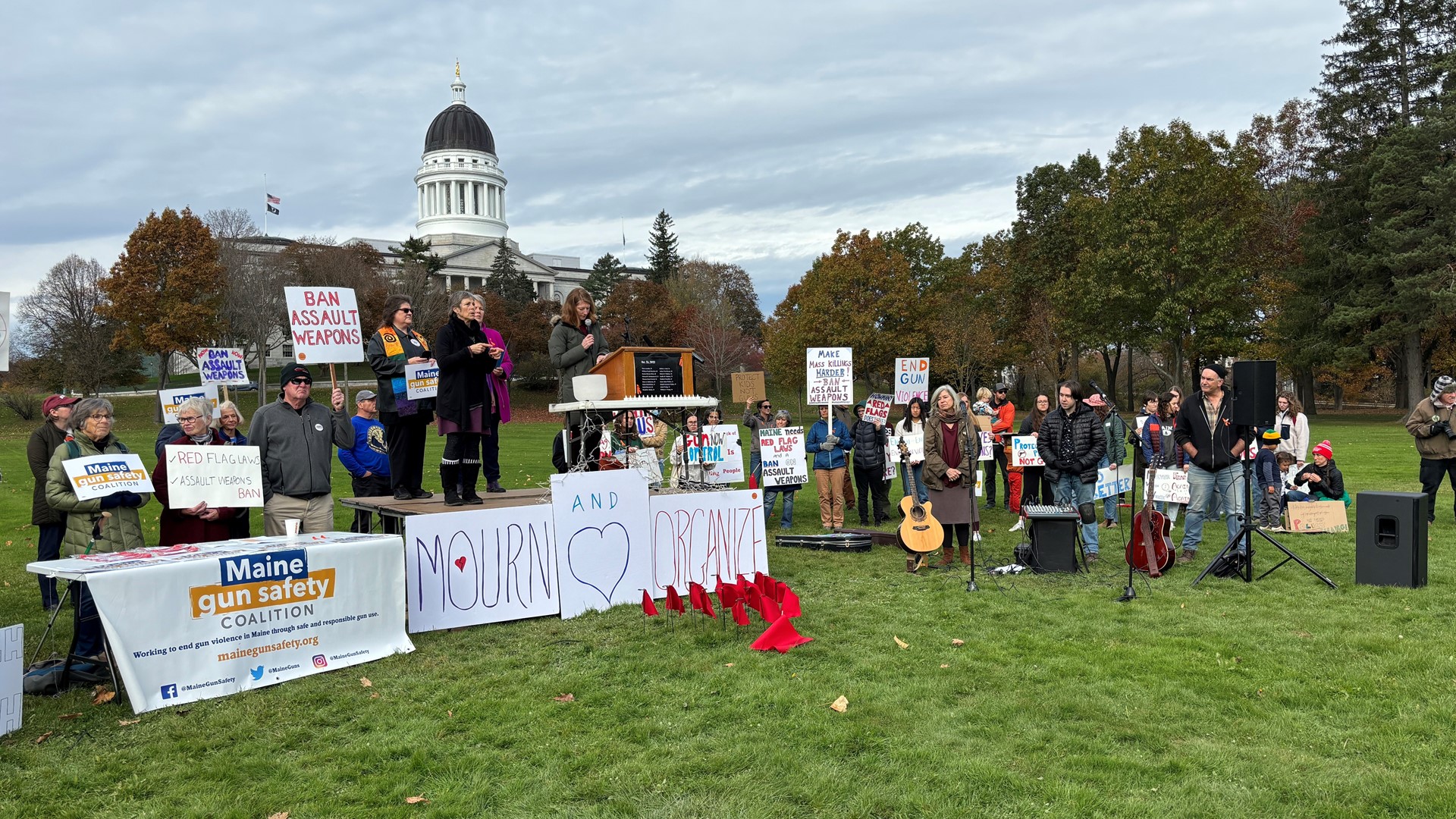 Activists and state lawmakers rallied Saturday at Capitol Park in Augusta to demand more "common-sense" gun laws in the upcoming legislative session.