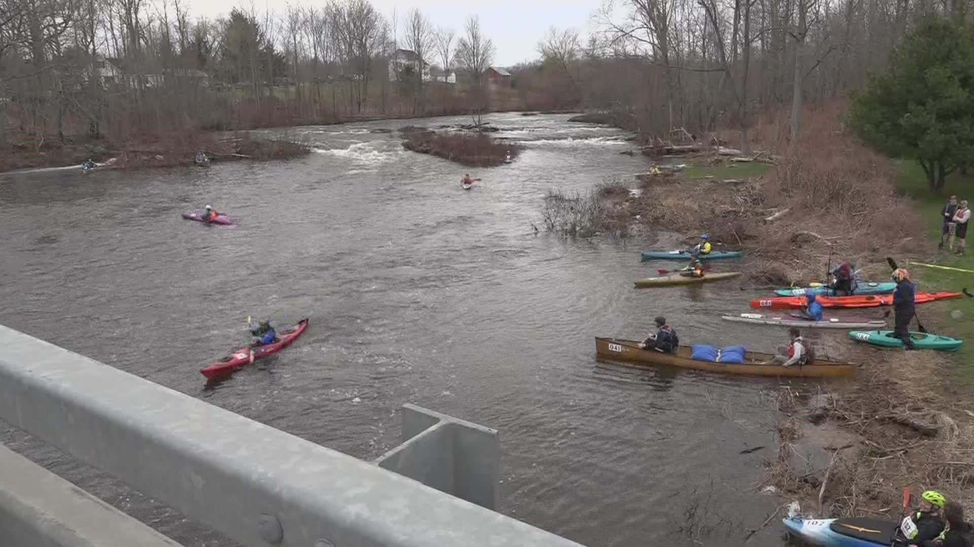 Hundreds showed up for the 55th annual Kenduskeag Stream Canoe race on Saturday.