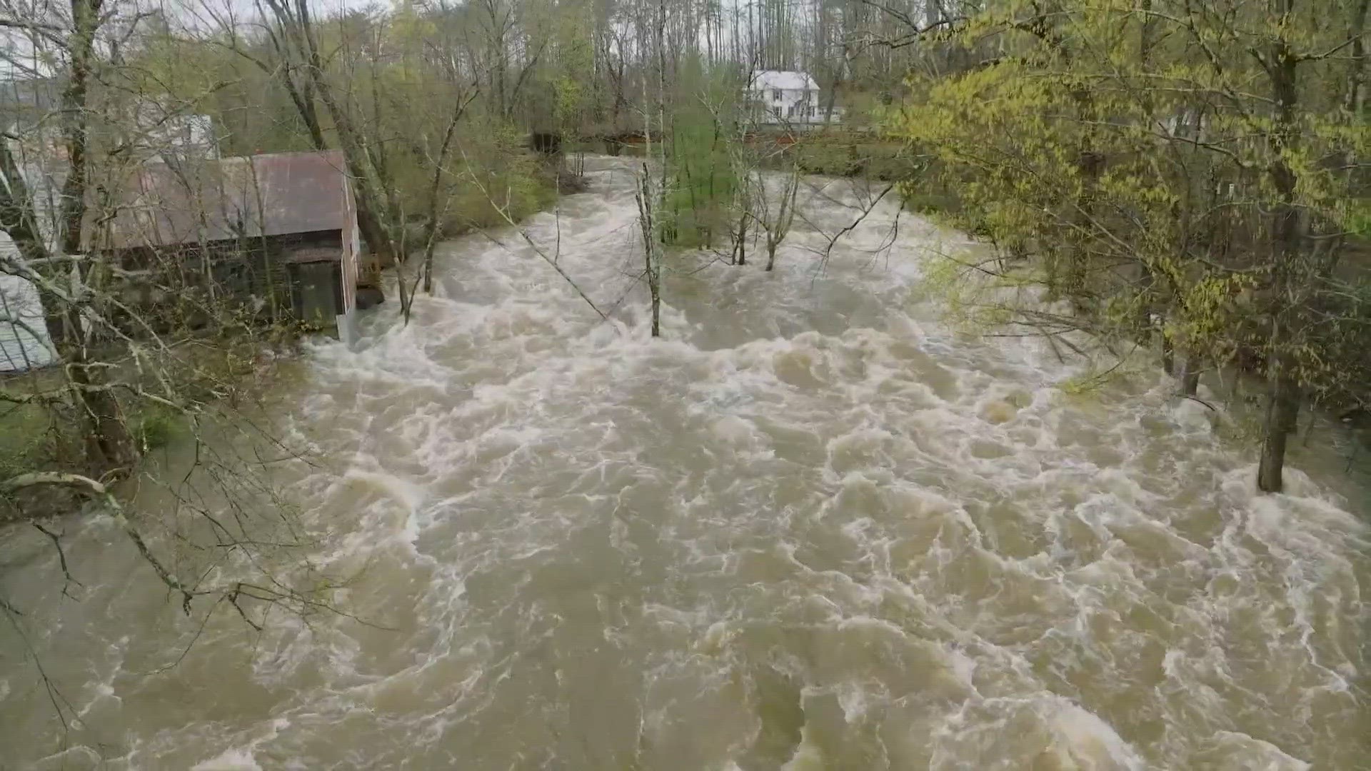 Some portions of the state, like on Route 219 in Hartford, received more than five inches of rain over the weekend.