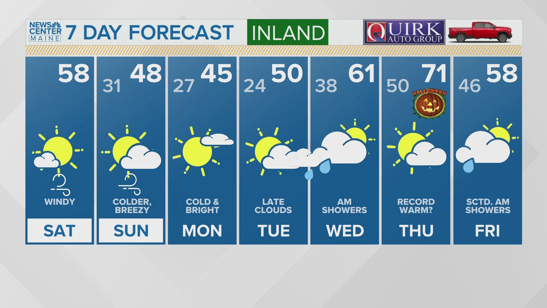 NEWS CENTER Maine Weather Video Forecast Updated 6:30AM, Saturday, October 26, 2024