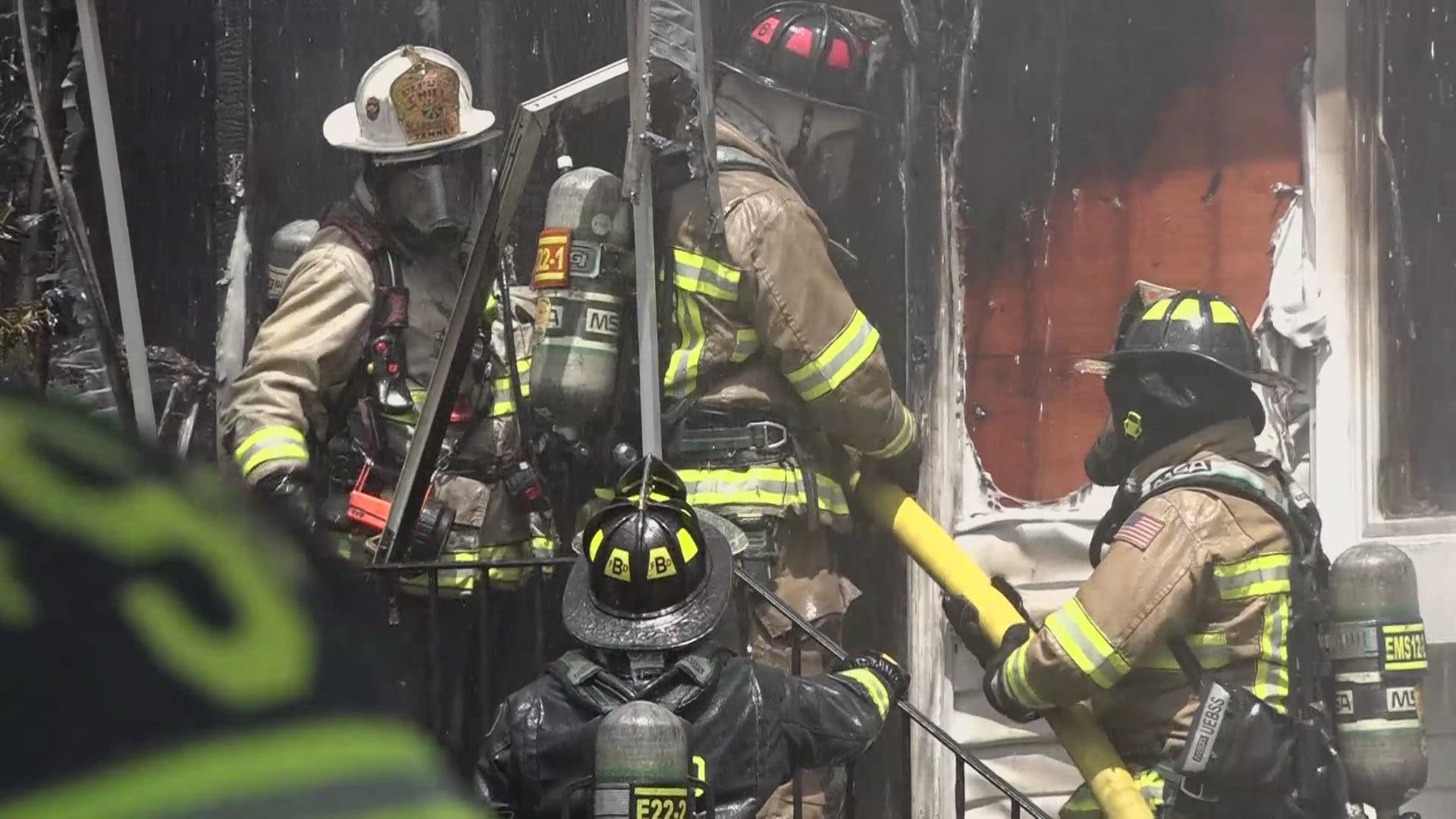 The fire, initially reported as a two-alarm call, quickly escalated to a third alarm, prompting a broad mutual aid response, the Scarborough Fire Department said.