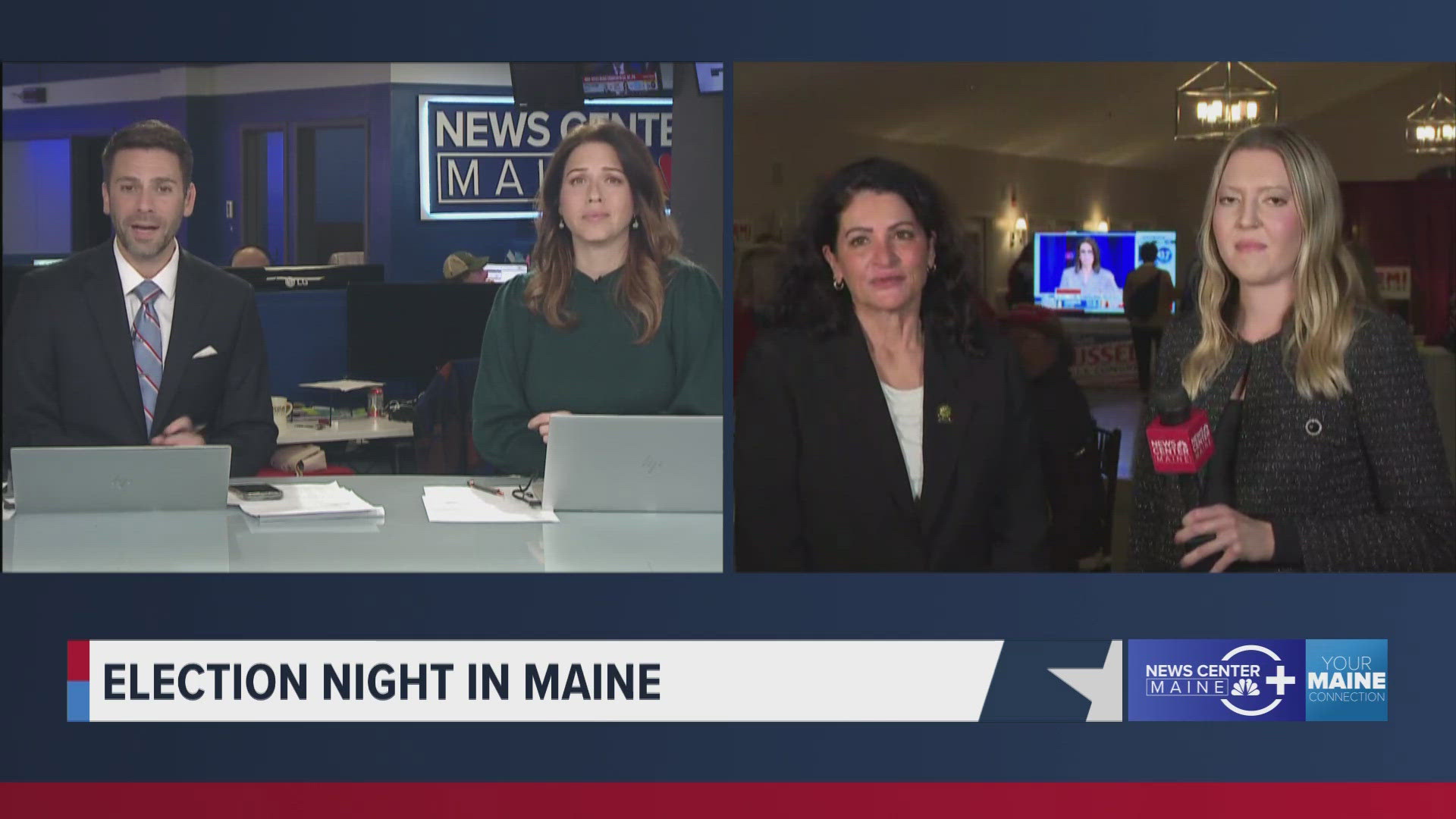 The republican candidate for U.S. Senate was tracking results with supporters at a watch party in Old Orchard Beach. 