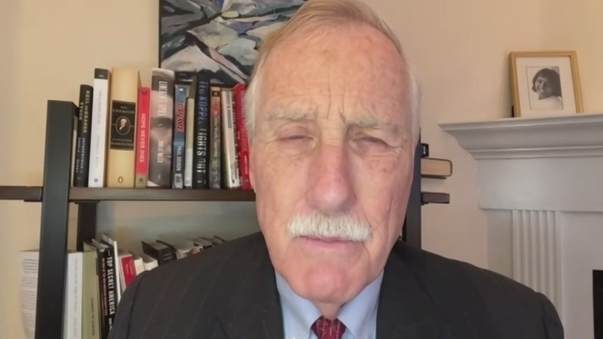 Senator Angus King returned from his tour of the Middle East after meeting with Israeli and Arab leaders in hopes of preventing a wider conflict.