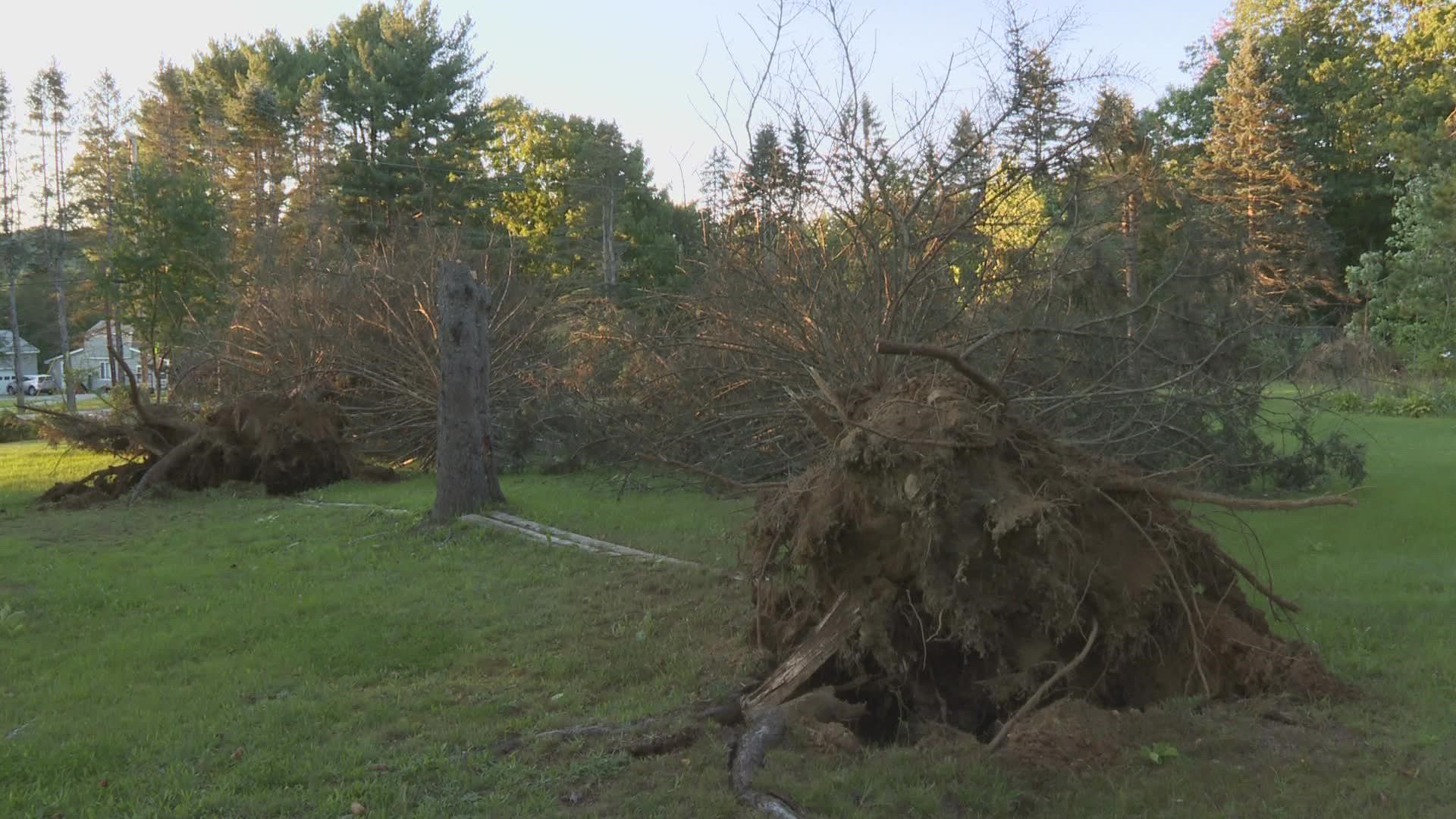 The storm blew through quickly, with strong winds downing trees. However, emergency officials say the damage could have been much worse.