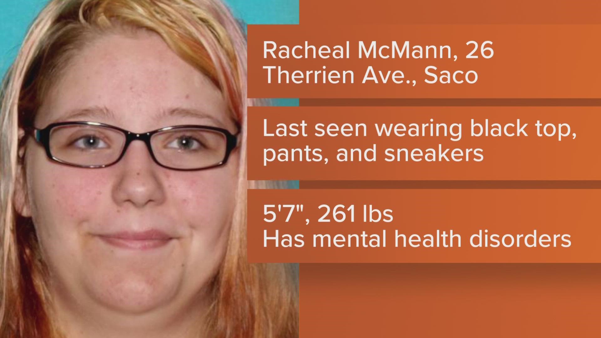 The Saco Police Department is asking for the public's help in finding Racheal McMann, 26, of Saco.