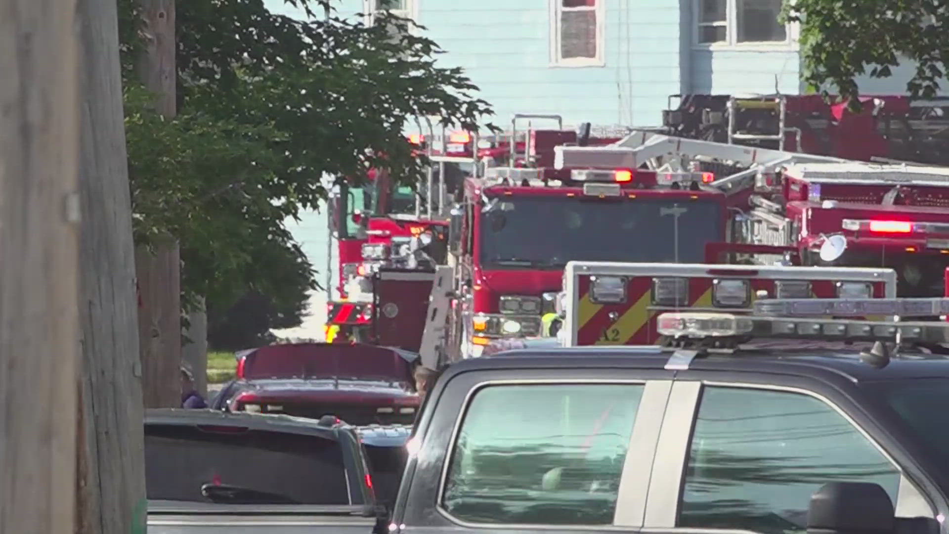 A first-alarm fire and multiple emergencies exhausted Kennebunk fire resources Tuesday, prompting regional mutual aid.