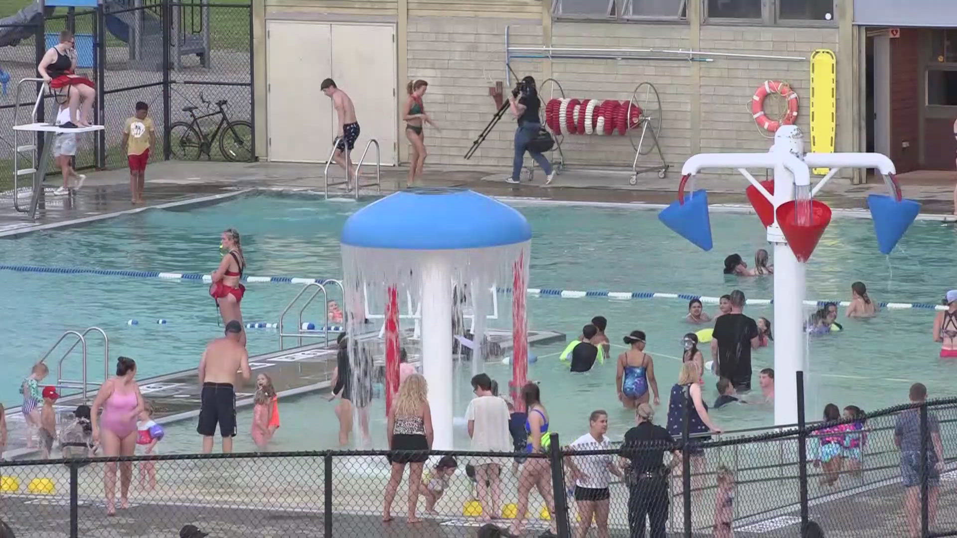 Residents in Greater Bangor are diving into the city’s two community pools following the facilities opening for the summer season Wednesday.