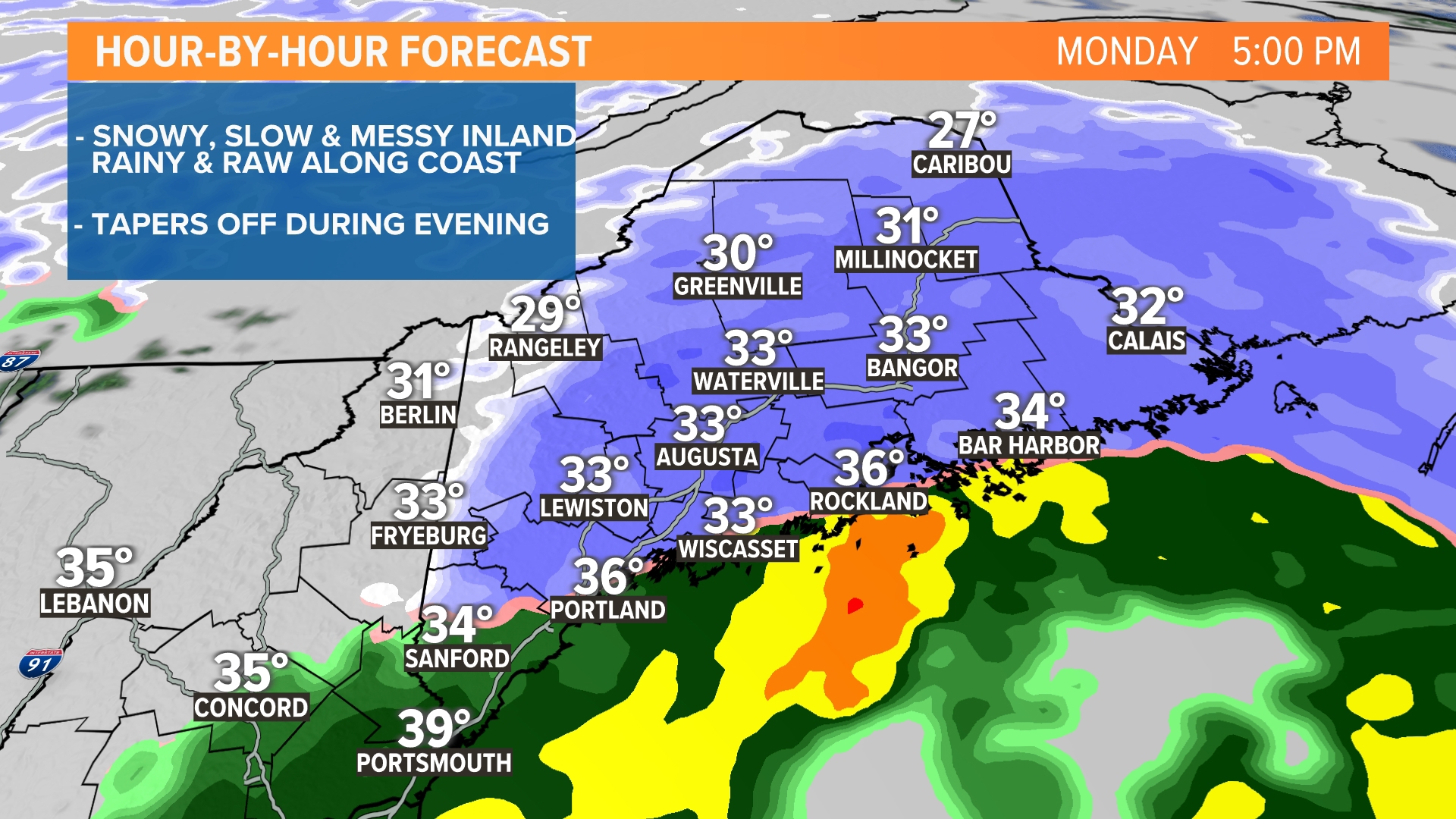 Maine weather forecast: Spring snow on the way Monday afternoon ...