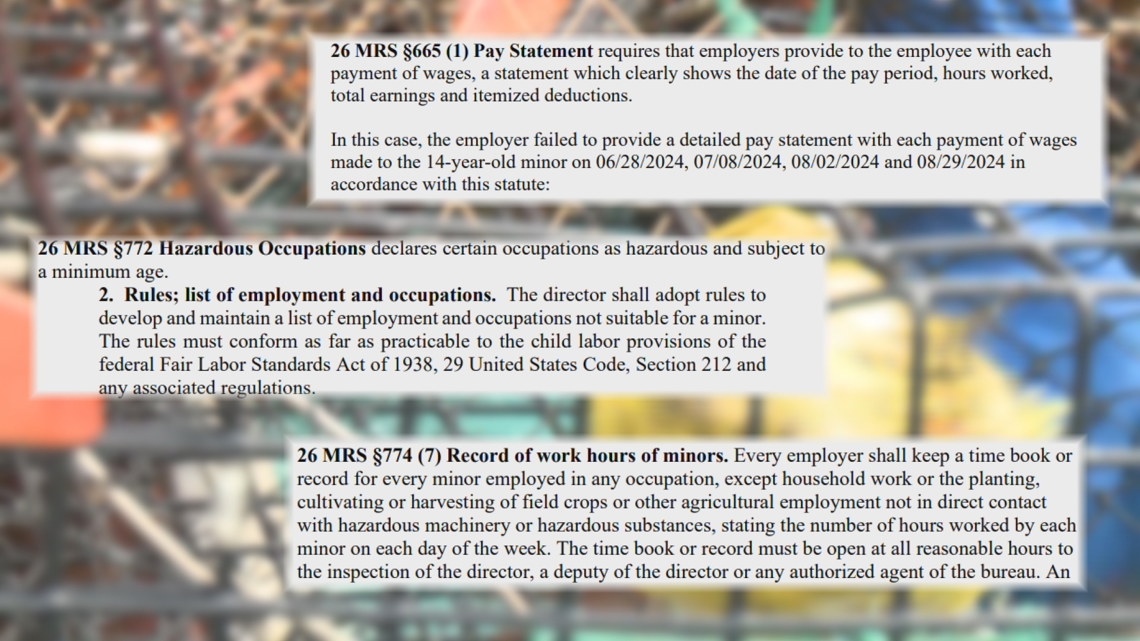 Maine House GOP leader disputes child labor laws involving his lobster business