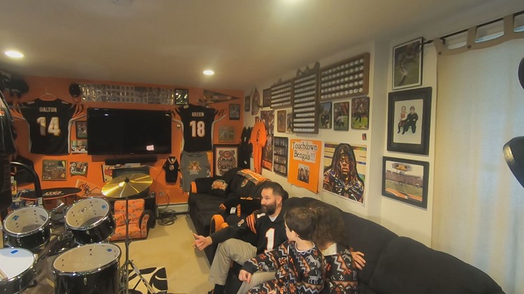 Maine's biggest Bengals fan shows off his 'man cave'