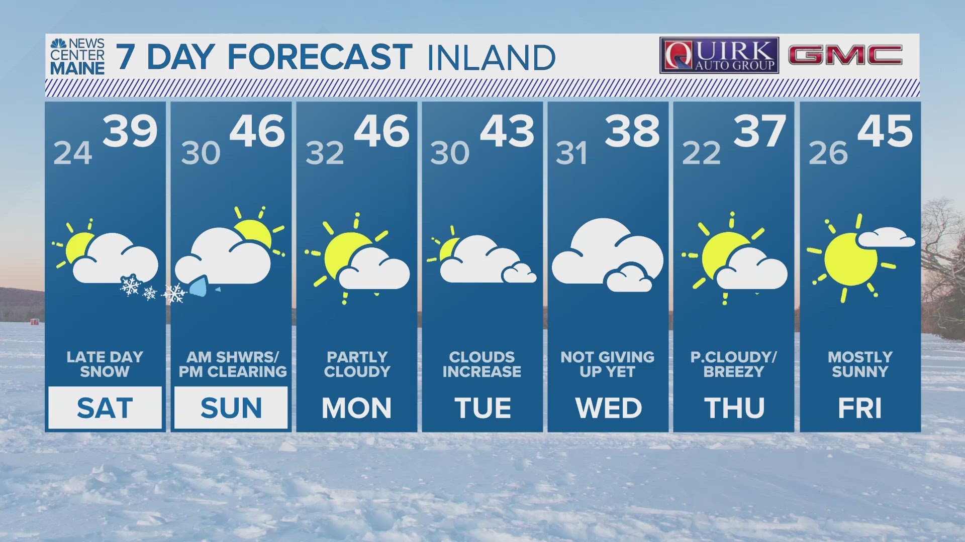 NEWS CENTER Maine Weather Forecast Updated 11pm Friday, March 24th.