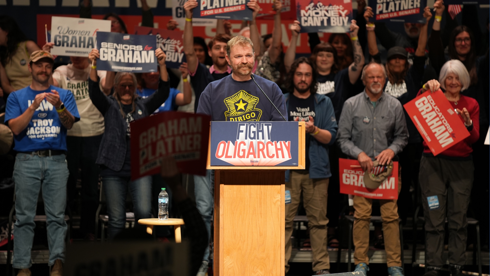 Bernie Sanders campaigns with Graham Platner and Troy Jackson in Orono ...