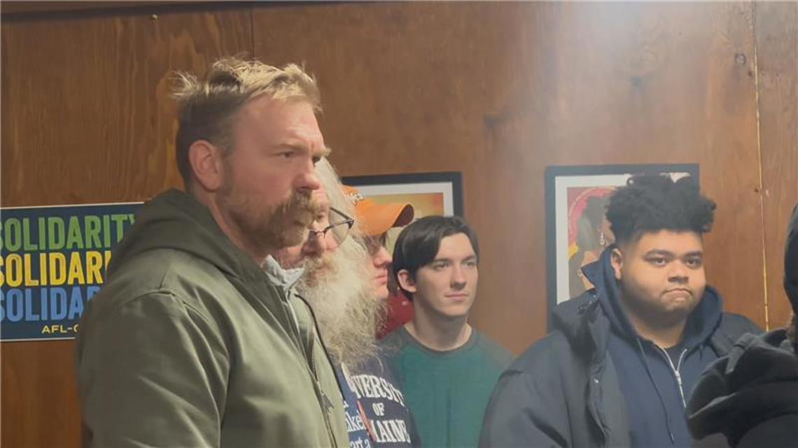 Graham Platner holds 'emergency protest' rally in Brewer over Iran military strike