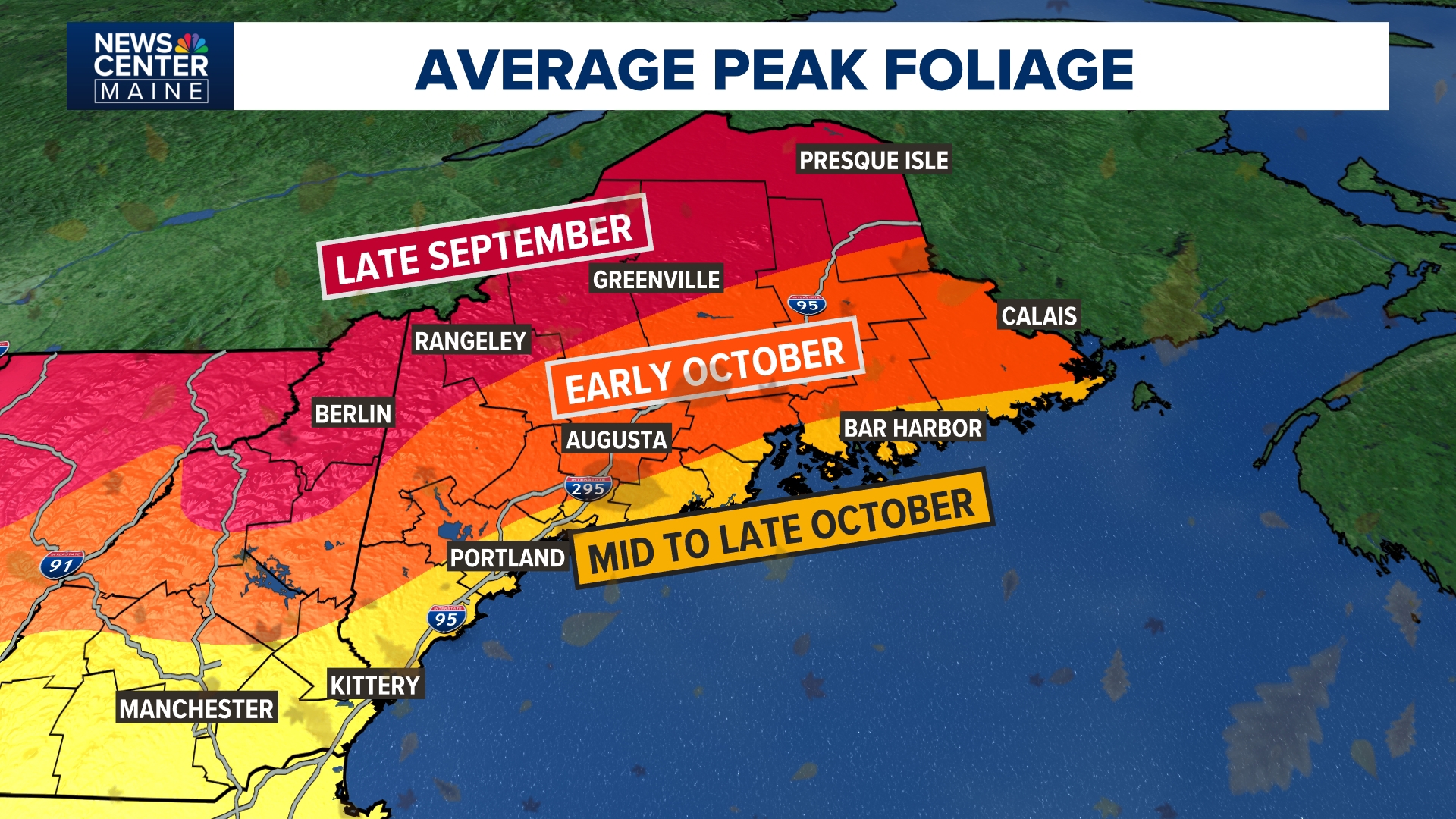 Mountainous Pattern Peak fall color arrives in Maine's mountains | newscentermaine.com