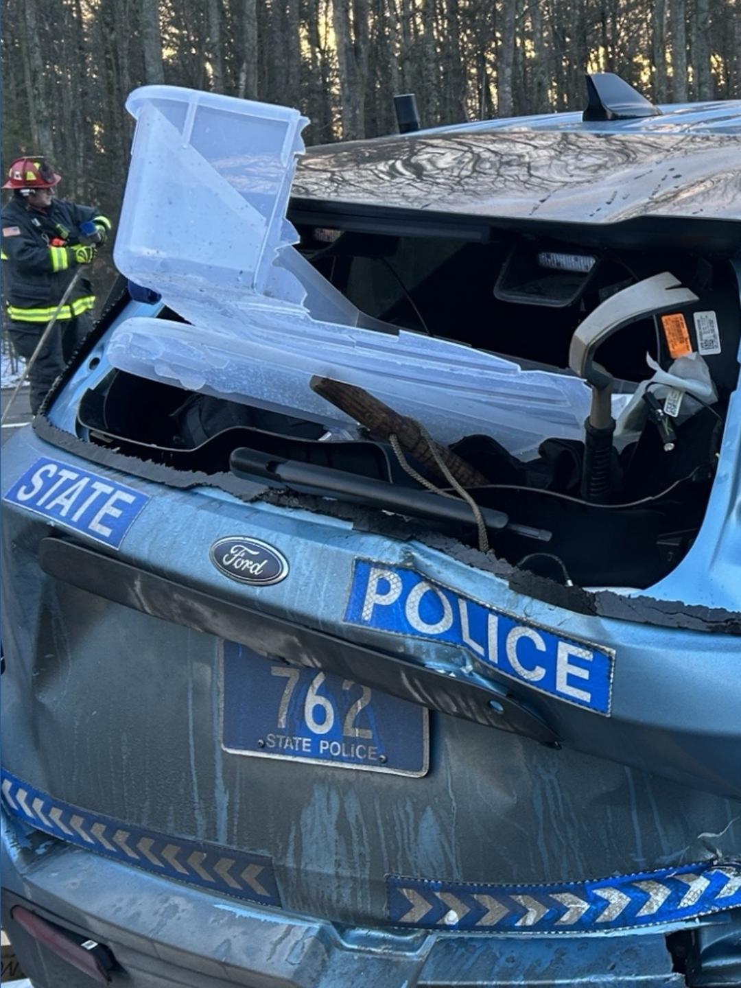State trooper, driver taken to hospital after cruiser struck on Maine ...