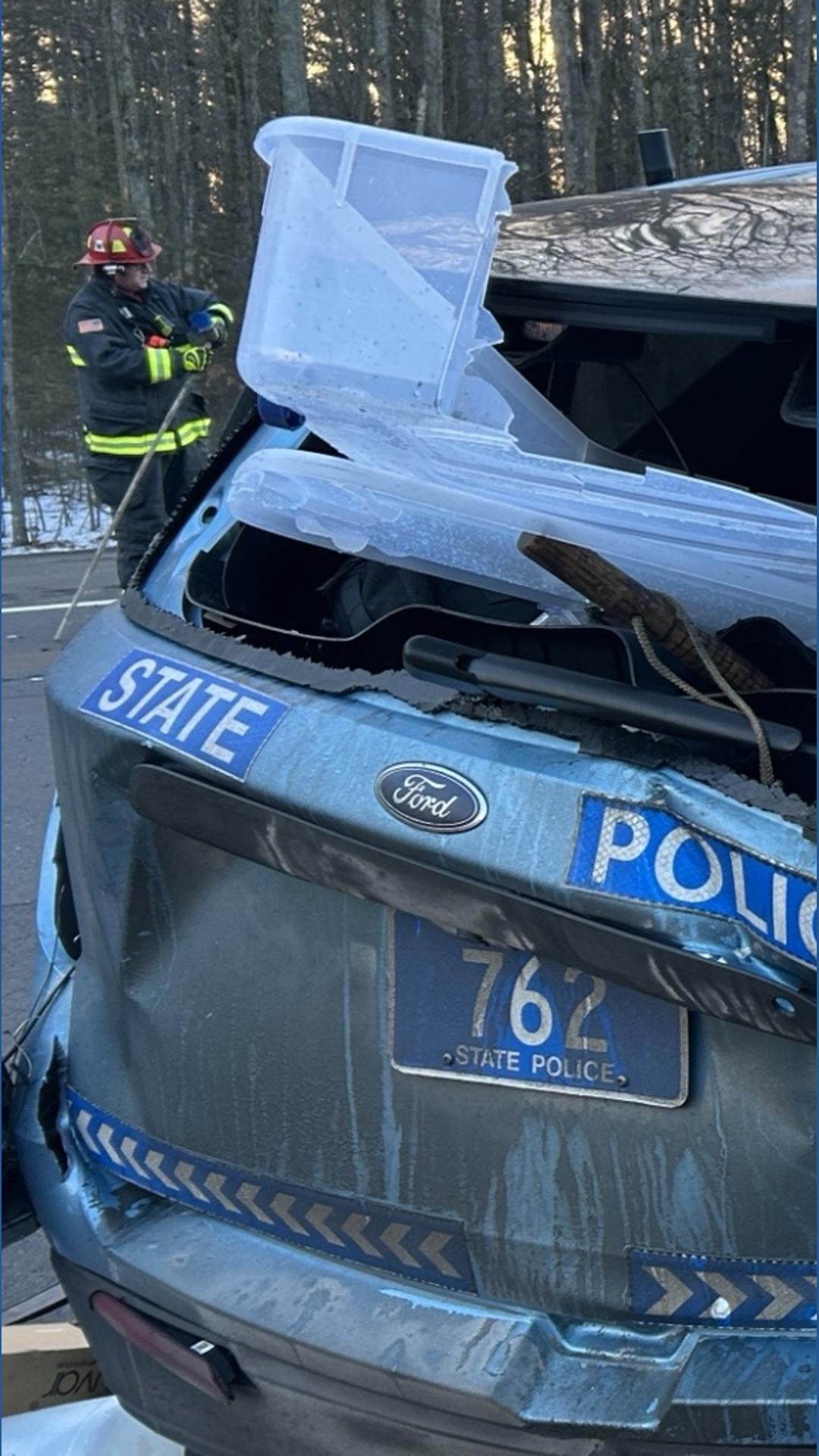 State trooper, driver taken to hospital after cruiser struck on Maine ...