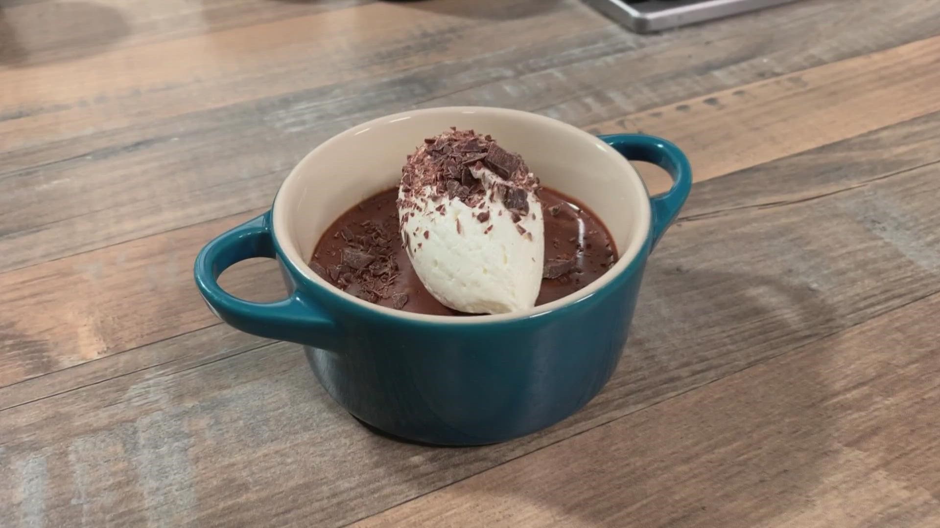 Chef Ryan Hickman from The Knotted Apron shows us how to make Pots de Crème, a dessert on their menu for Maine Restaurant Week.