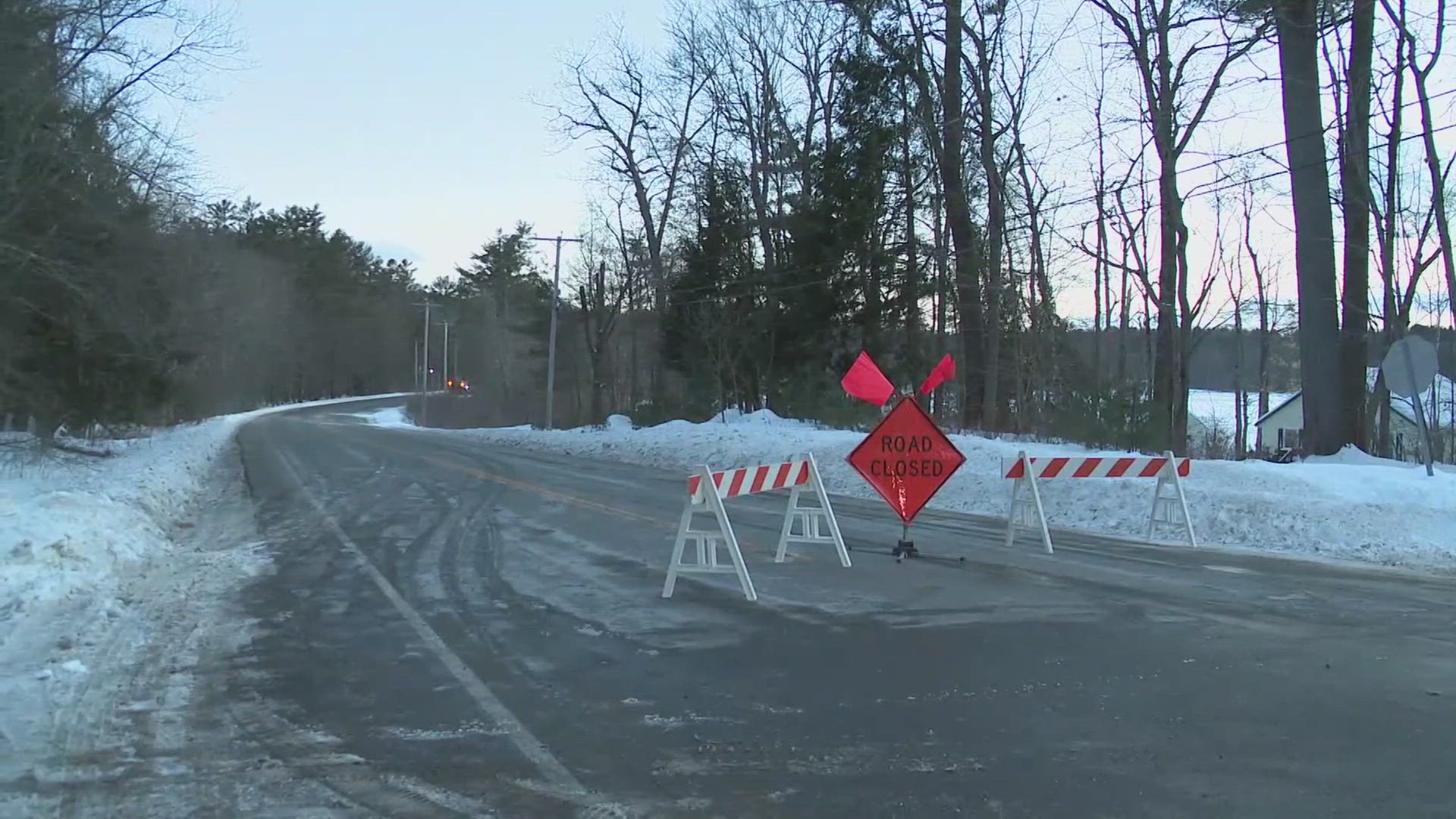 Officials close road in Poland Maine due to serious crash