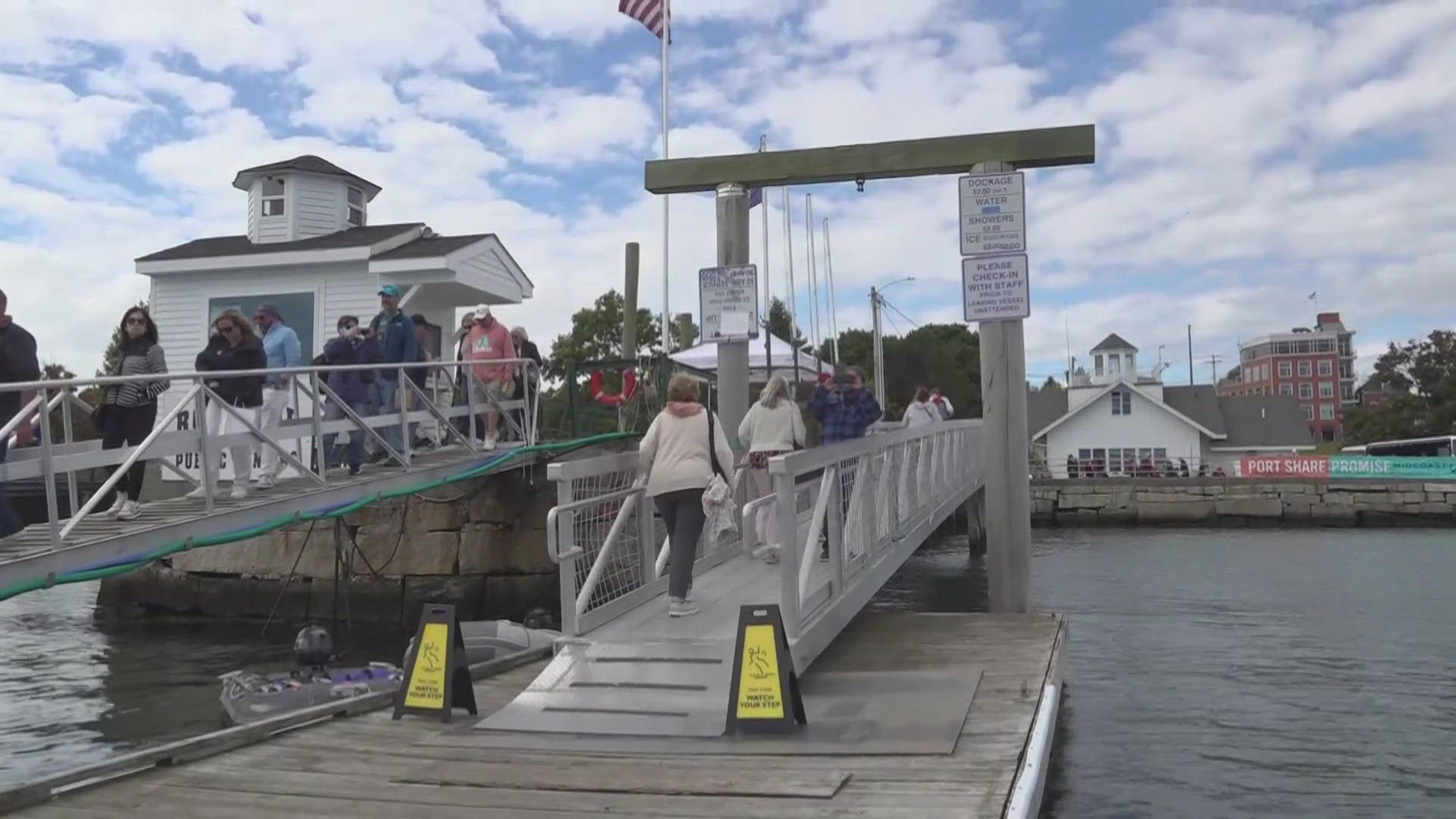 Rockland Harbor is capping off its cruise ship season Tuesday with more than 2,000 passengers filing into town.