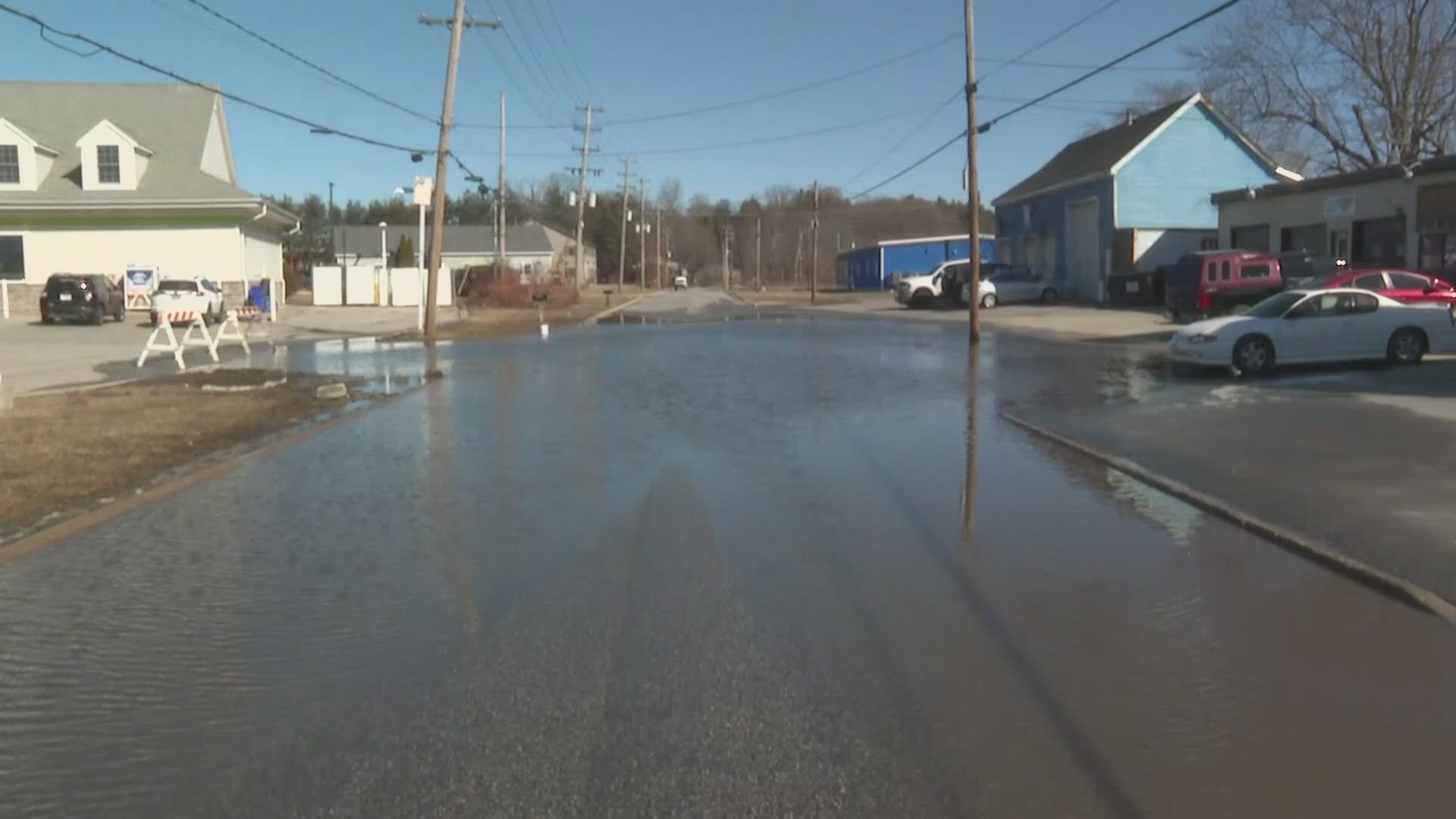 Lewiston's public works director said his team was monitoring the river to see if it would spill over the banks and flood roads.