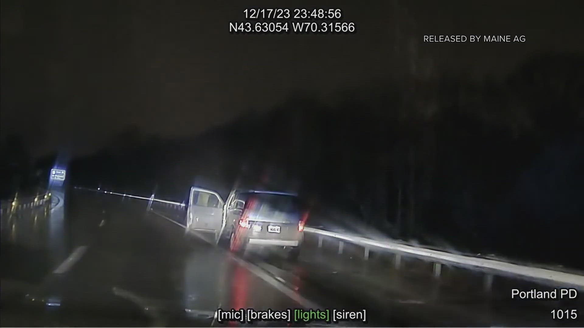The Office of the Maine Attorney General has released the video footage it's using to investigate a deadly police shooting late Sunday night on I-295.