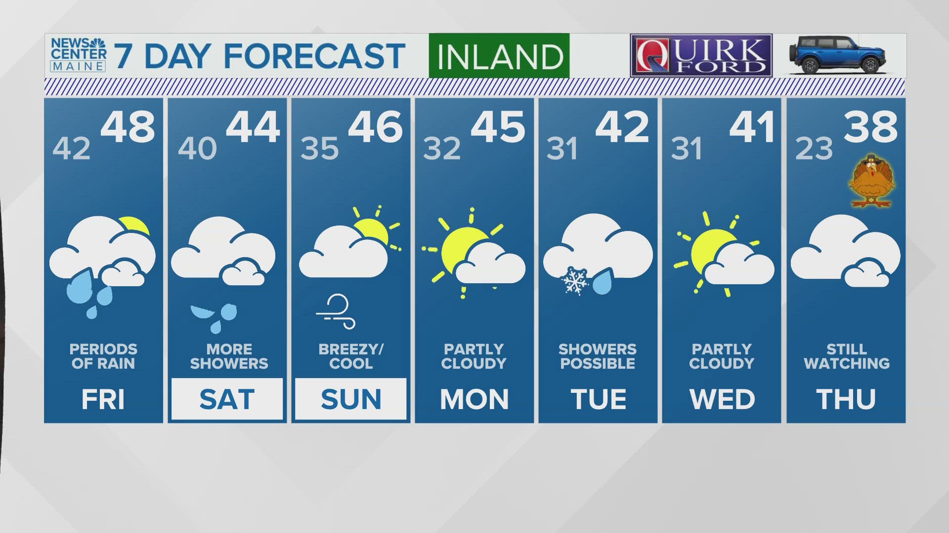 NEWS CENTER Maine Weather Video Forecast UPDATED 11 p.m. Thursday, Nov. 21, 2024