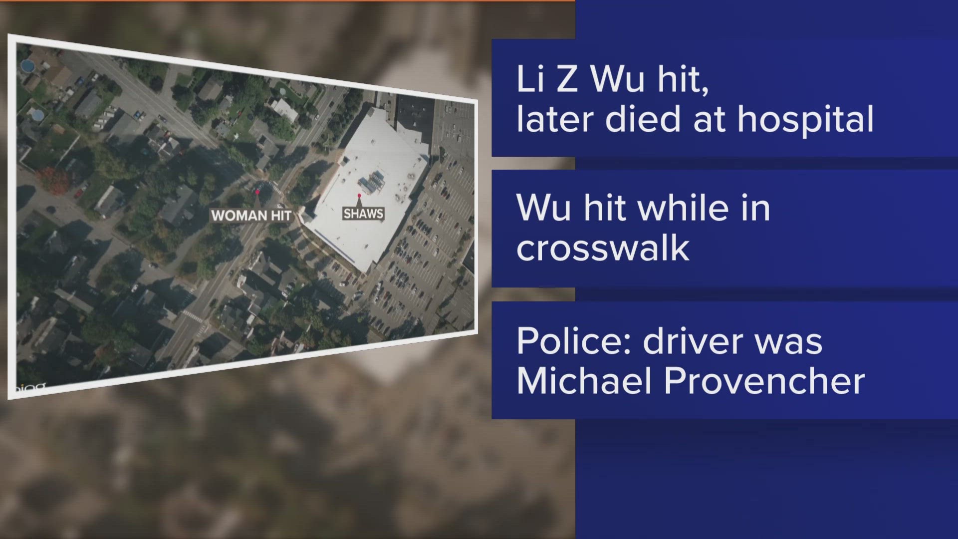 The woman was struck while she was reportedly crossing the road in a designated crosswalk.