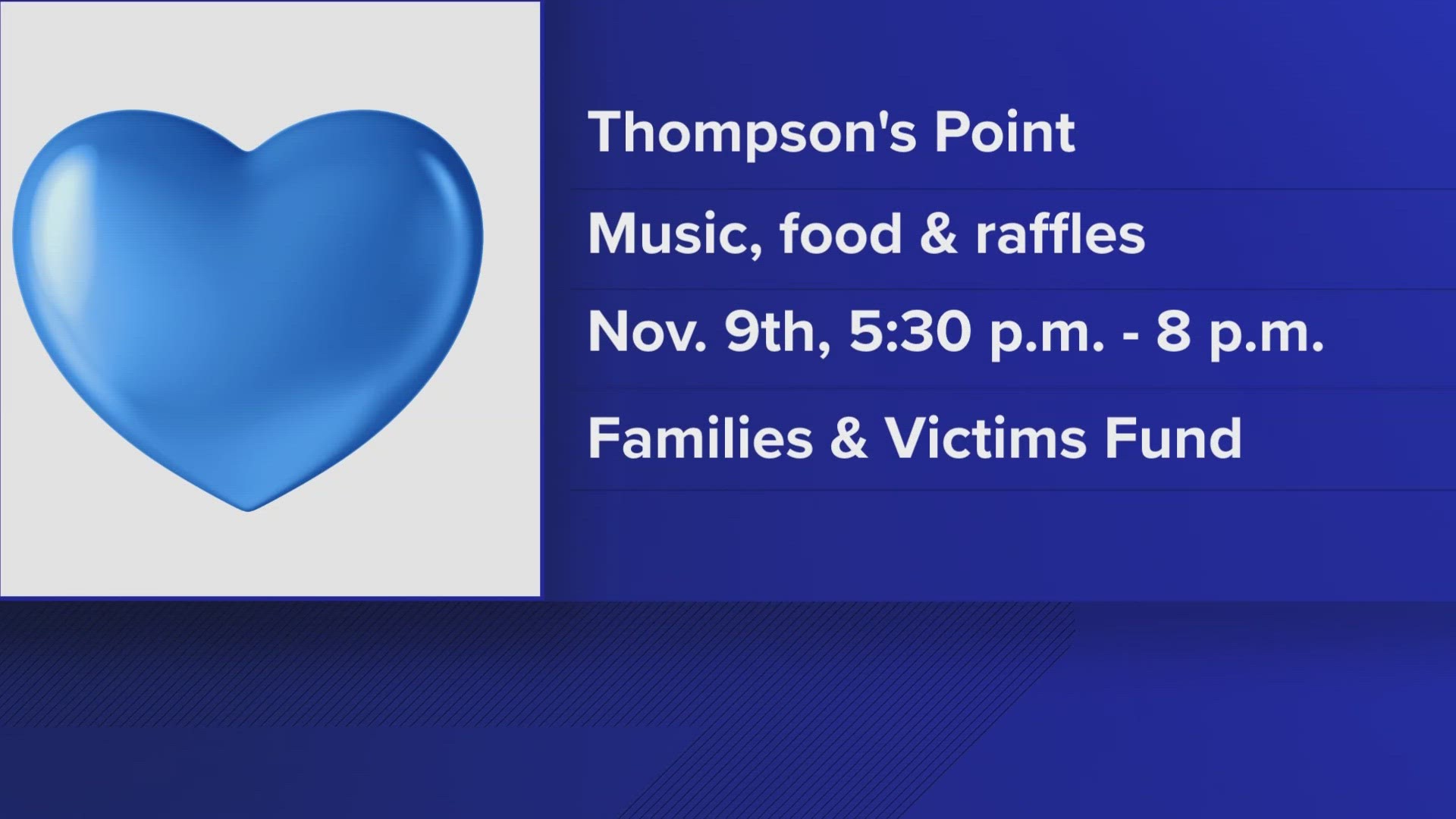After the mass shooting on Oct. 25 in Lewiston, Thompson's Point will host an event to raise money for the "City of Lewiston's Families and Victims Fund" on Nov. 9.