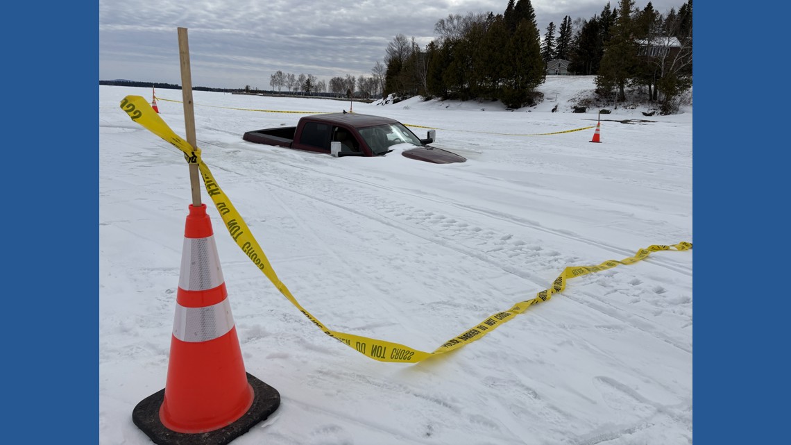 Woman escapes sinking truck after breaking through ice on Moosehead ...