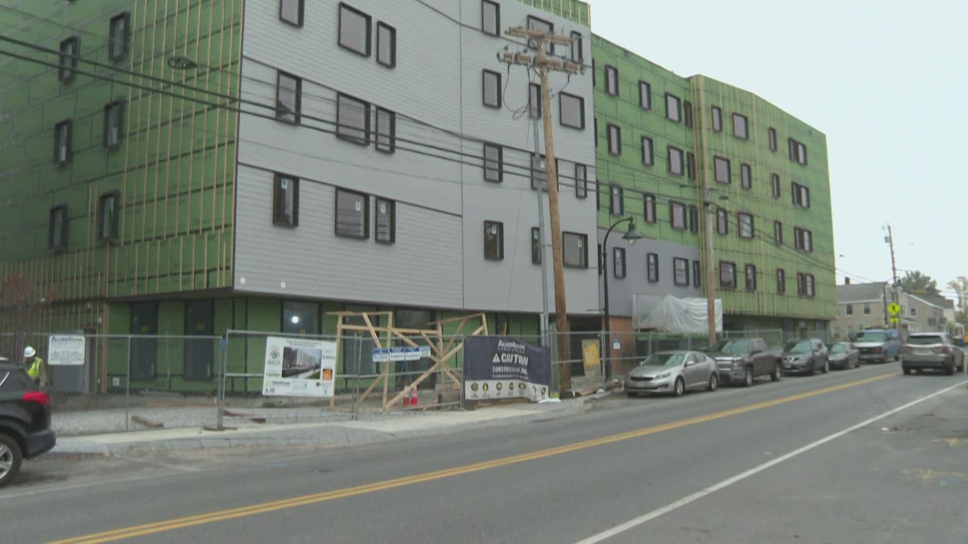 The new 52-unit building on Westbrook Street in South Portland includes a mix of efficiency, up to three-bedroom apartments.