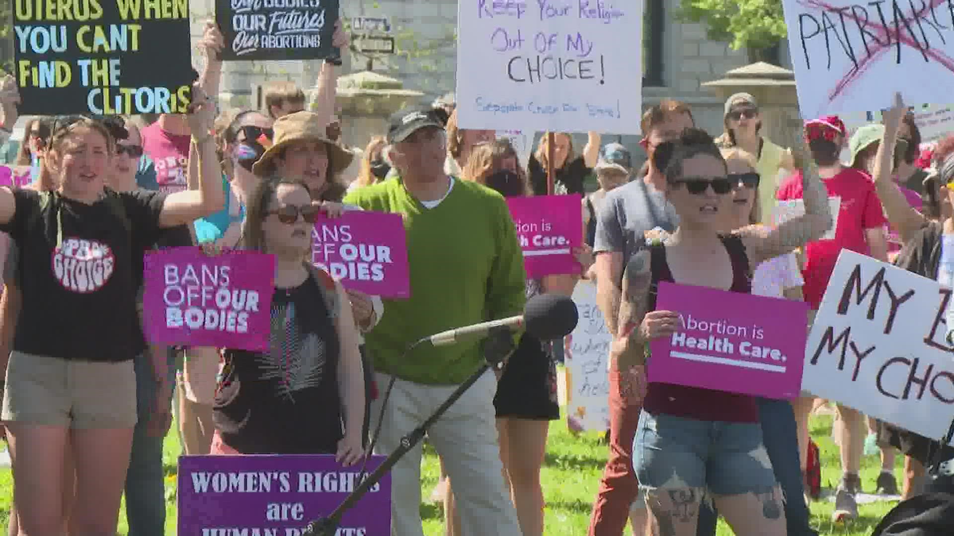 Abortion-rights advocates held rallies in Portland and Bangor.