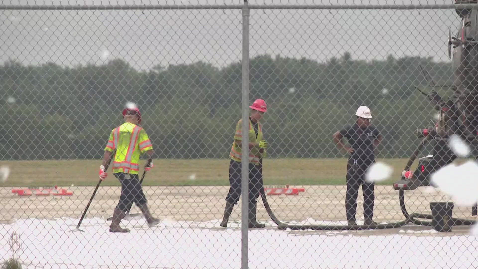 A fire-suppressant system at the Brunswick Executive Airport released firefighting foam containing PFAS chemicals. Officials are calling it an accidental discharge.