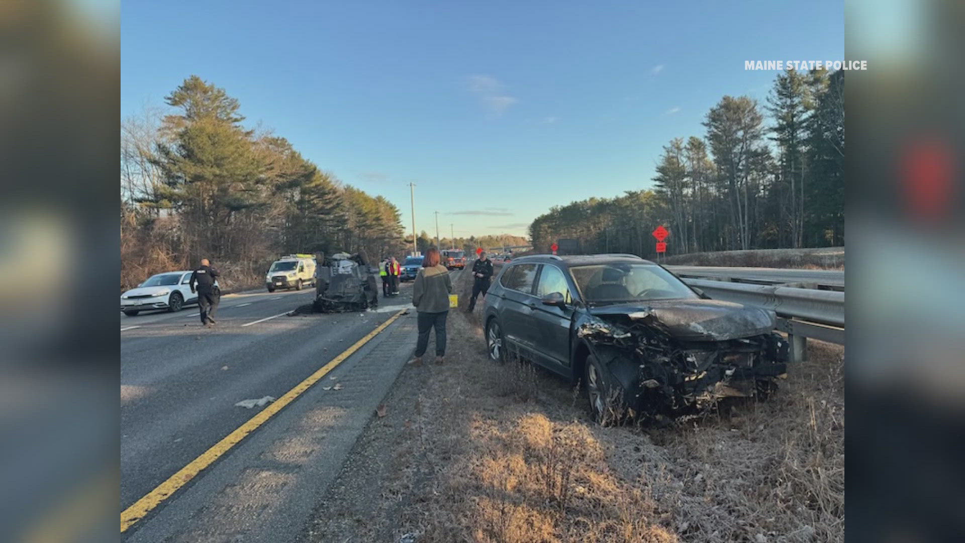 It happened in the southbound lanes of Interstate 295 shortly before 7:30 a.m., near mile 22, according to the Maine Department of Public Safety.