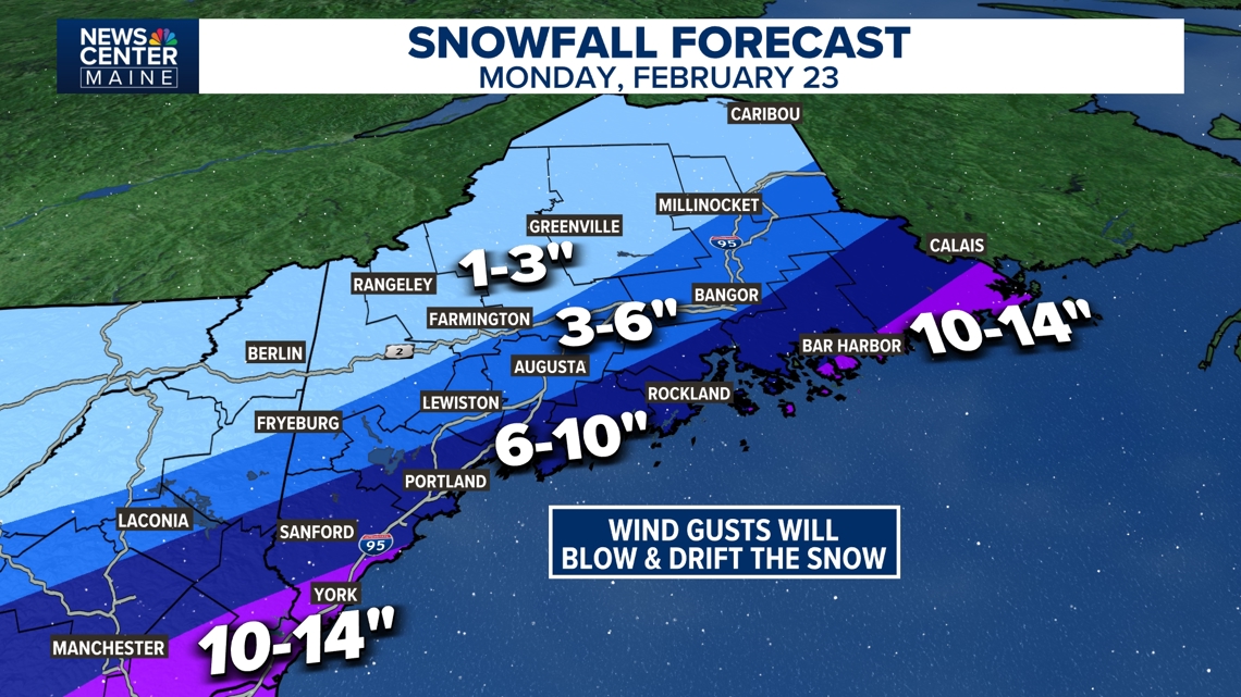 Blizzard Warning issued for Maine coastline Monday
