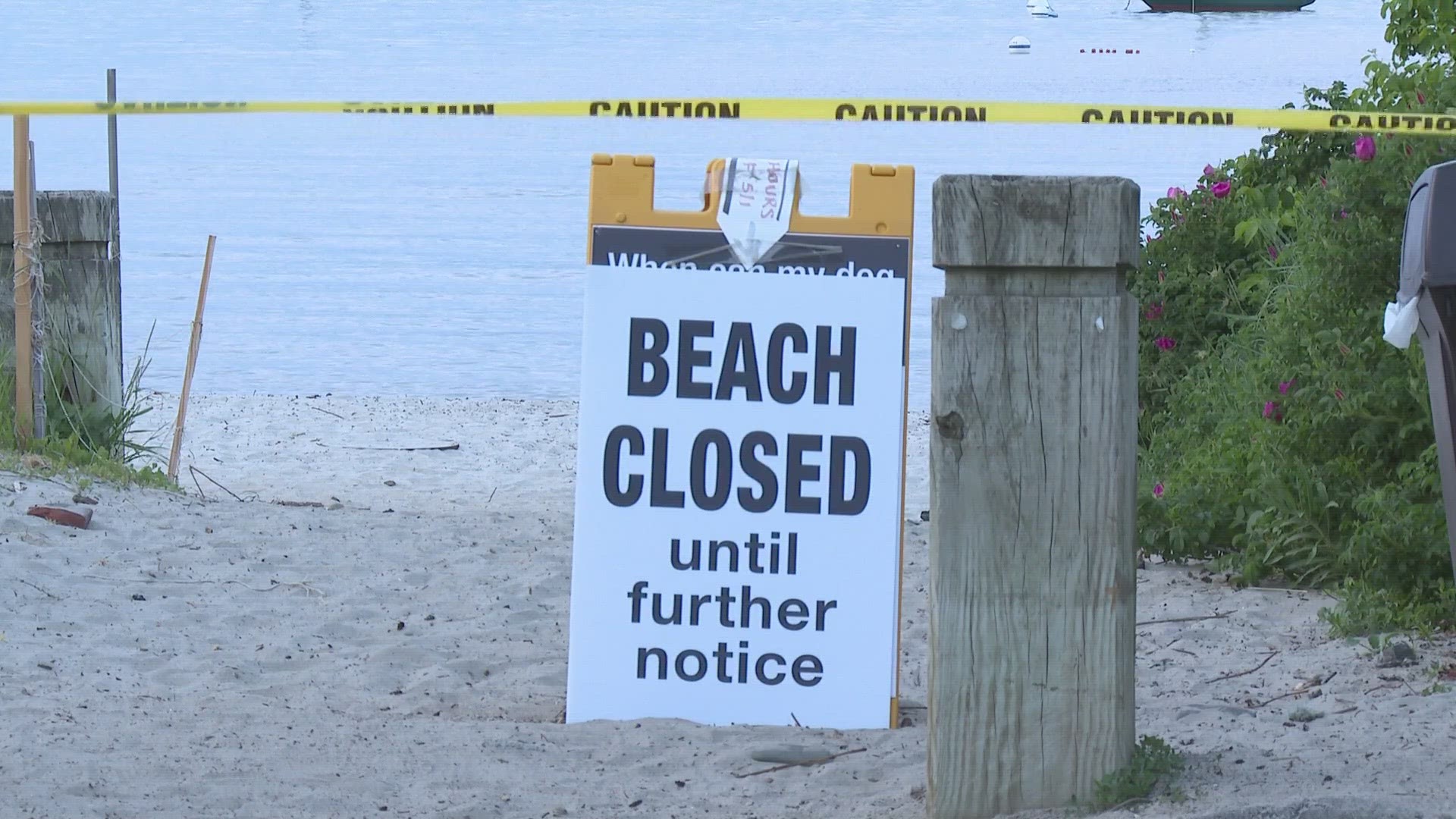 Willard Beach in South Portland has been closed to the public after a main pipe burst on Thursday.