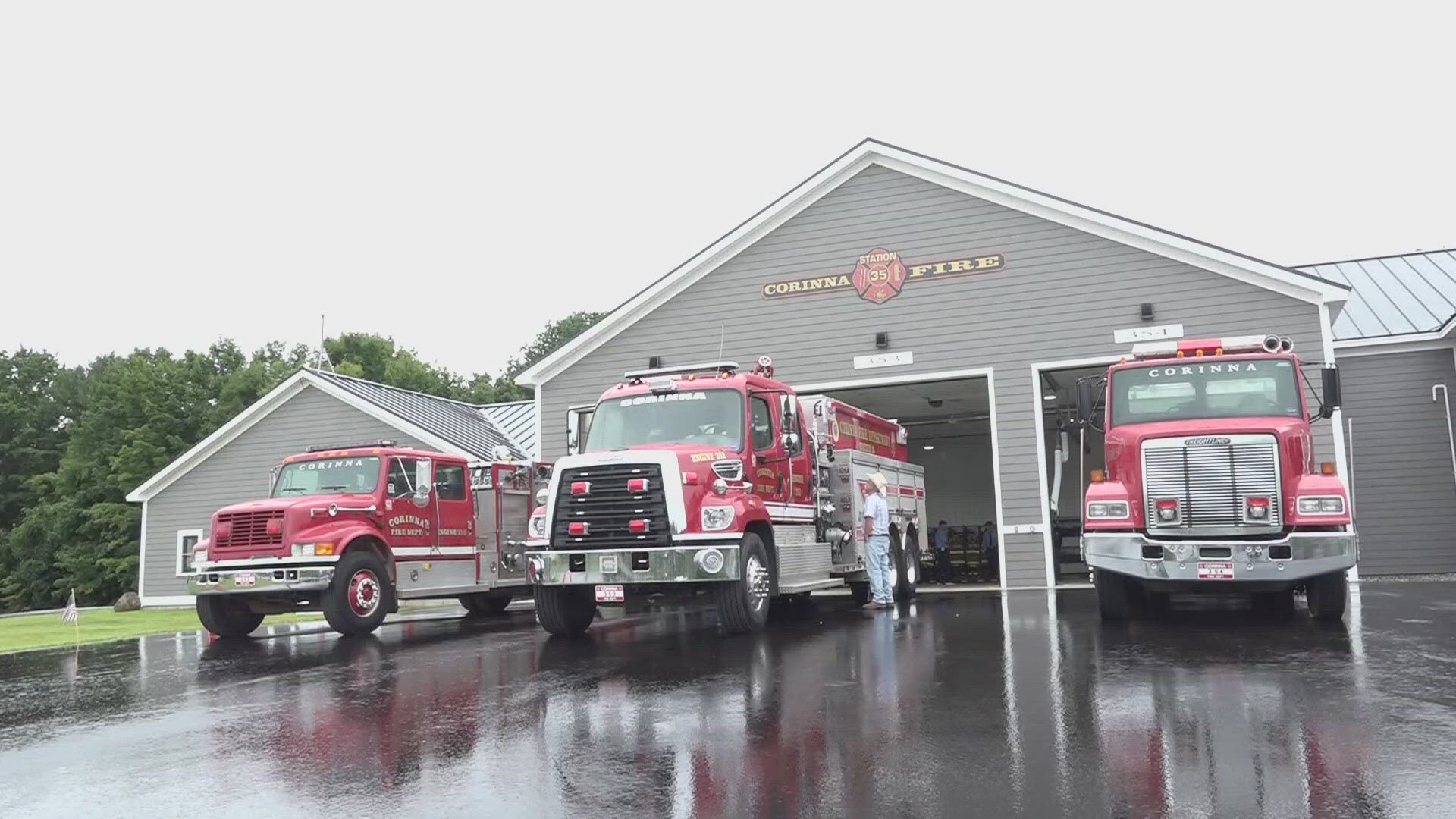 The Corinna Fire Department's previous and only fire station was built in 1952, having room for only three trucks, two small offices, and little storage.