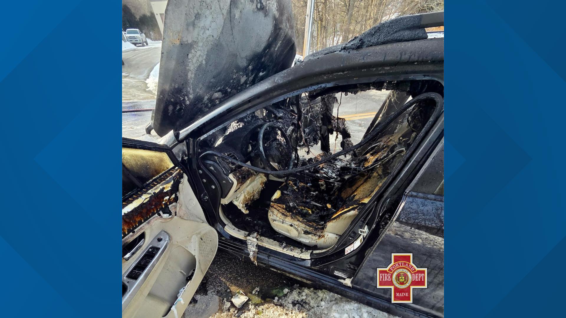 Car crash in Portland snaps telephone pole, sparks fire ...