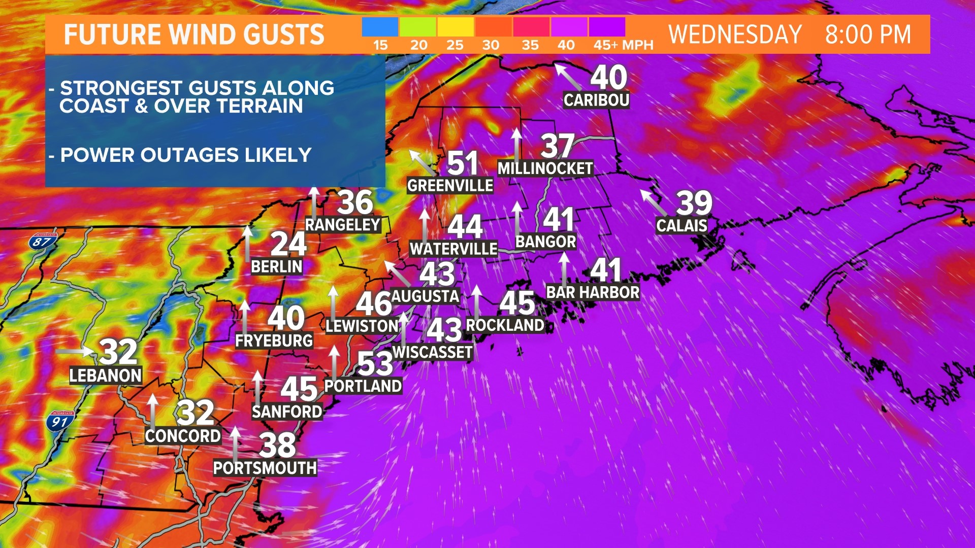 Maine weather Wednesday wind to cause power outages across Maine