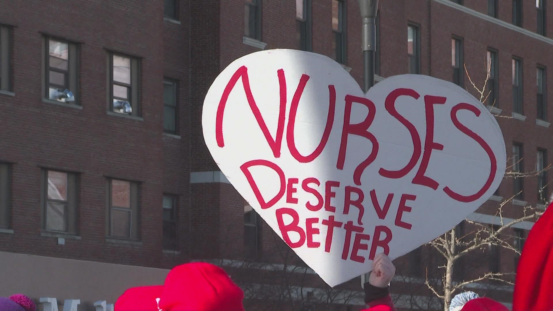 The hospital announced last week it terminated nurses' paid leave for bereavement, jury duty, and military service. Many spoke out against the decision Wednesday.