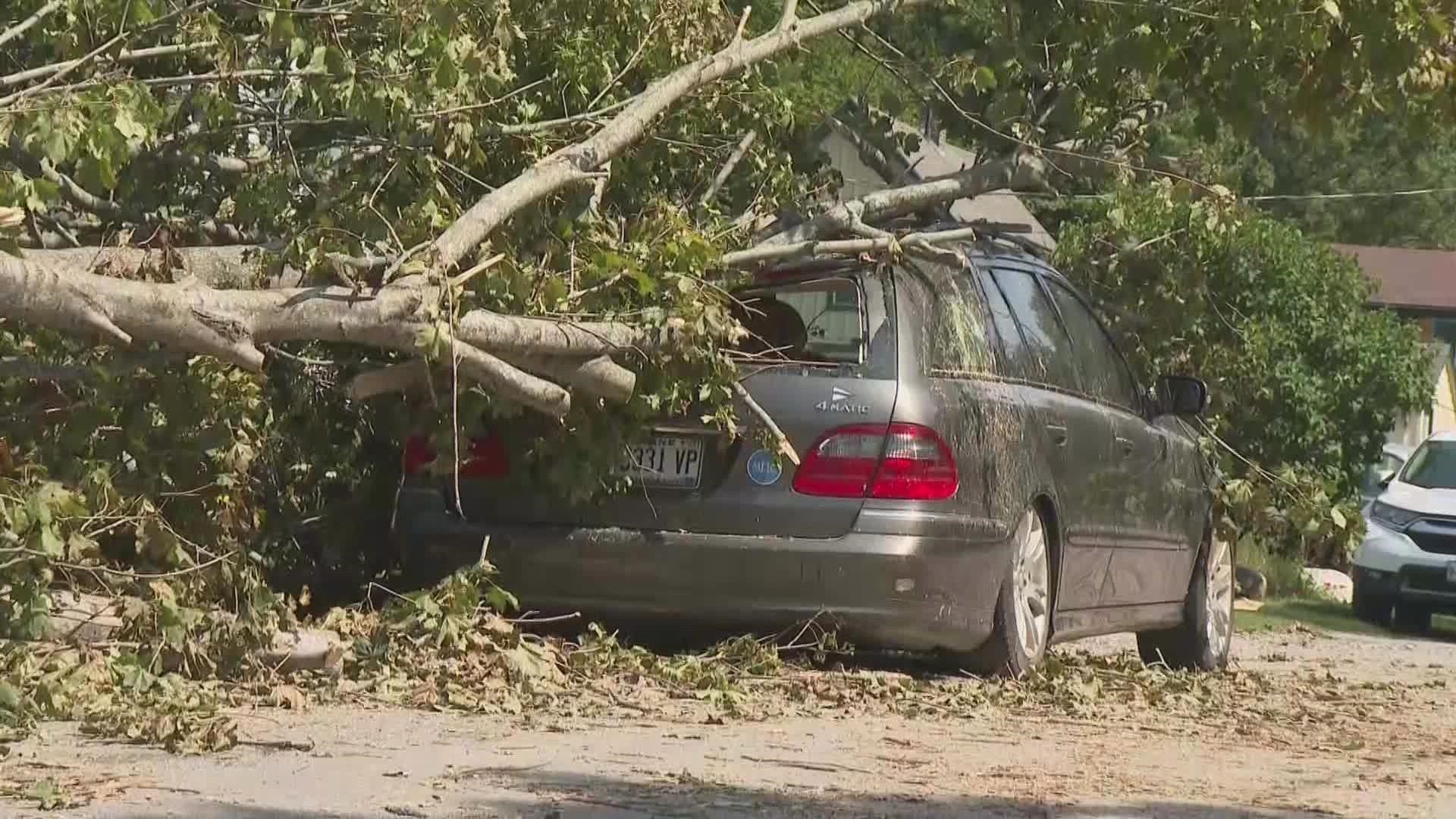 Severe thunderstorms on Friday afternoon caused major damages to businesses and residences across the island.